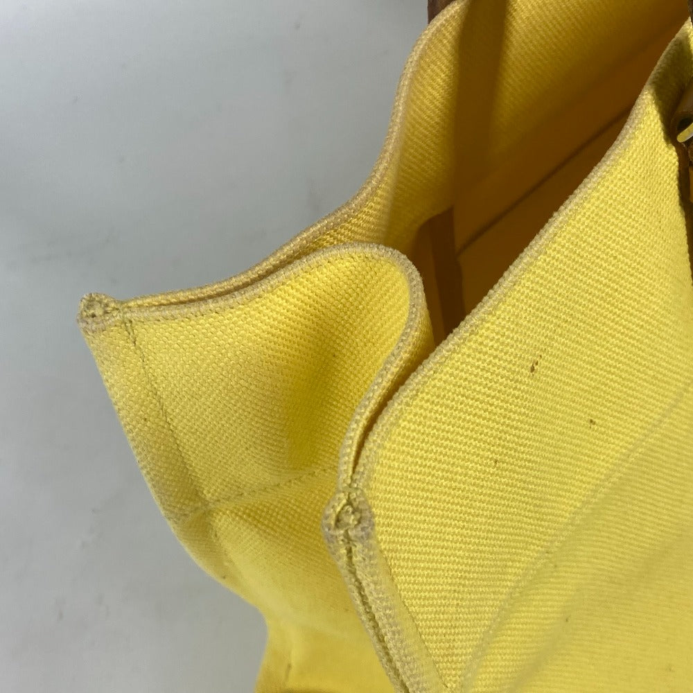 HERMES Shoulder Bag Leather / canvas yellow Etrivière Elan