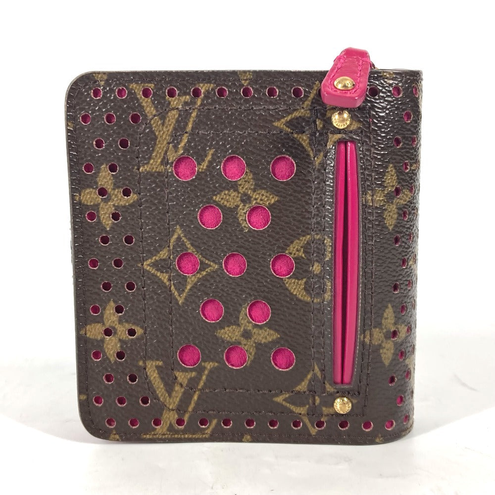 LOUIS VUITTON Folded wallet M95188 Monogram canvas Brown Monogram Perfo Compact zip Women Used