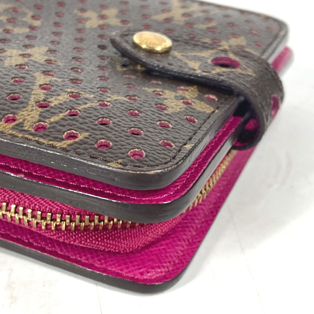 LOUIS VUITTON Folded wallet M95188 Monogram canvas Brown Monogram Perfo Compact zip Women Used
