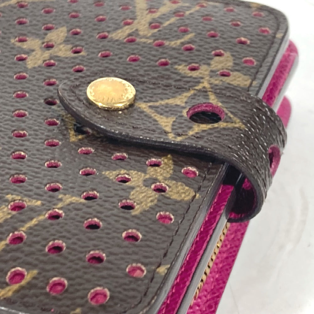 LOUIS VUITTON Folded wallet M95188 Monogram canvas Brown Monogram Perfo Compact zip Women Used