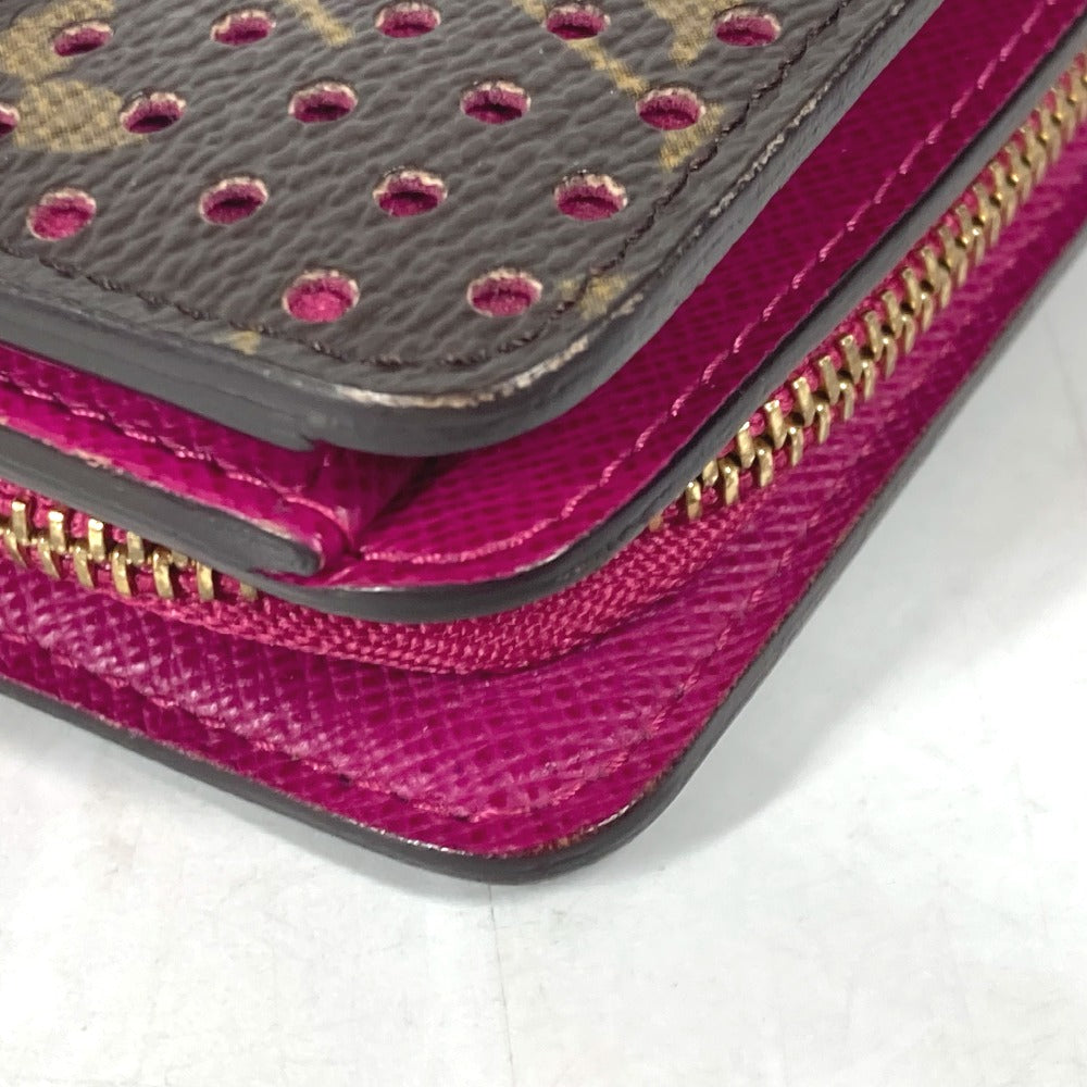 LOUIS VUITTON Folded wallet M95188 Monogram canvas Brown Monogram Perfo Compact zip Women Used