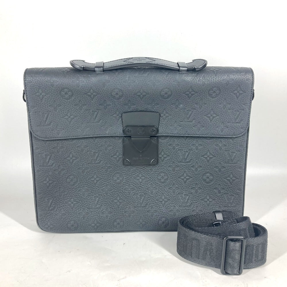 LOUIS VUITTON Handbag M20835 Taurillon Clemence Leather black Monogram Taurillon Clemence S-Lock Briefcase mens Used