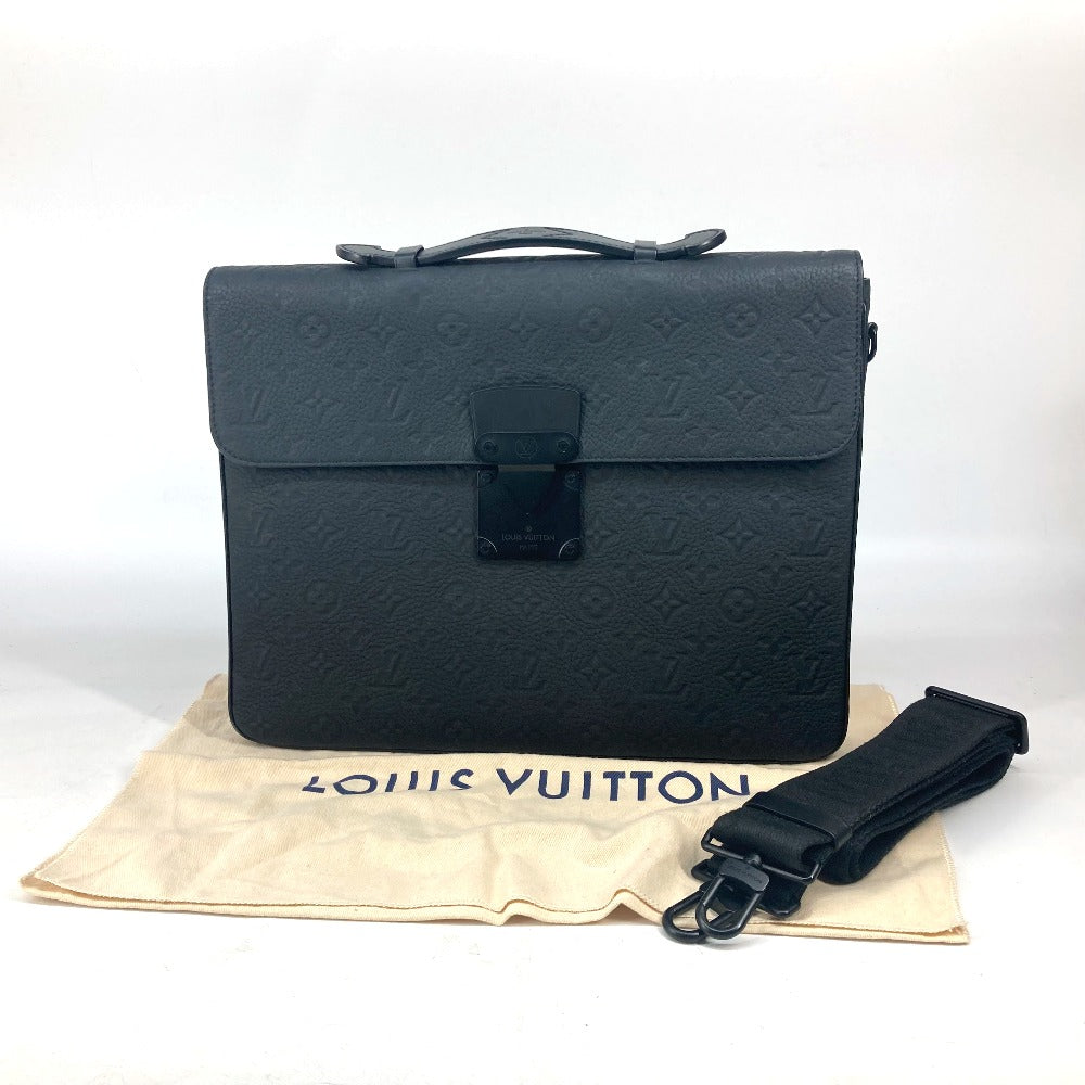 LOUIS VUITTON Handbag M20835 Taurillon Clemence Leather black Monogram Taurillon Clemence S-Lock Briefcase mens Used