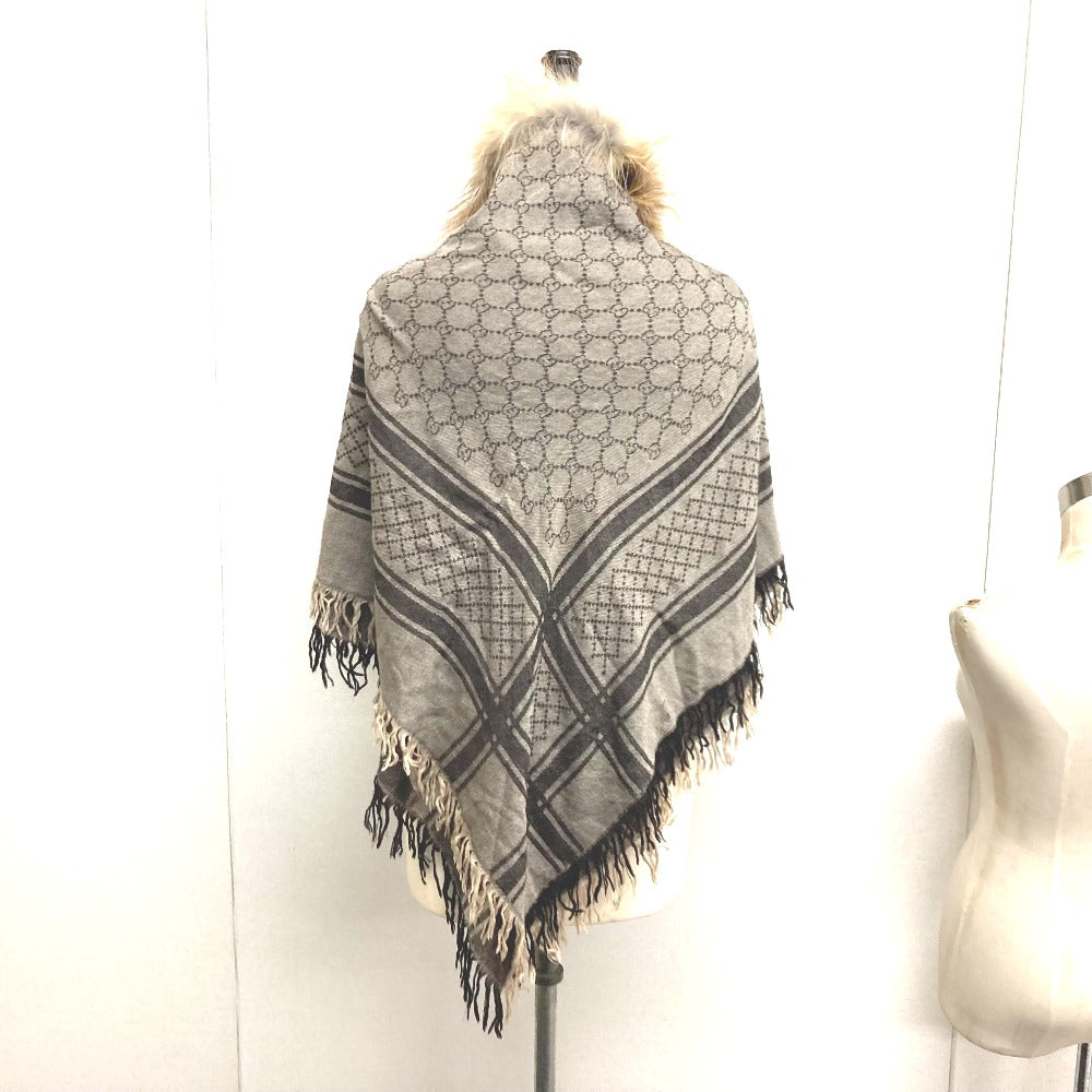 GUCCI Stall Wool, Silk, Fox beige GG with fur Women Used