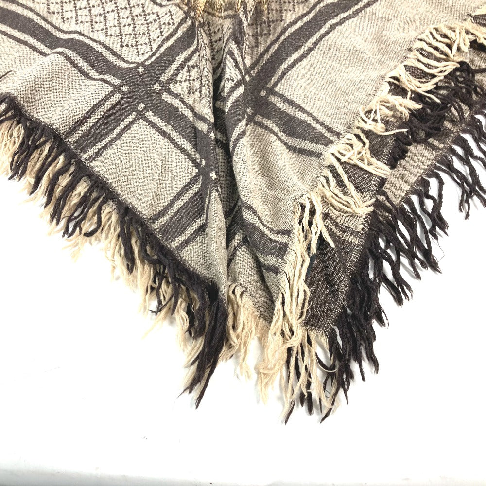 GUCCI Stall Wool, Silk, Fox beige GG with fur Women Used