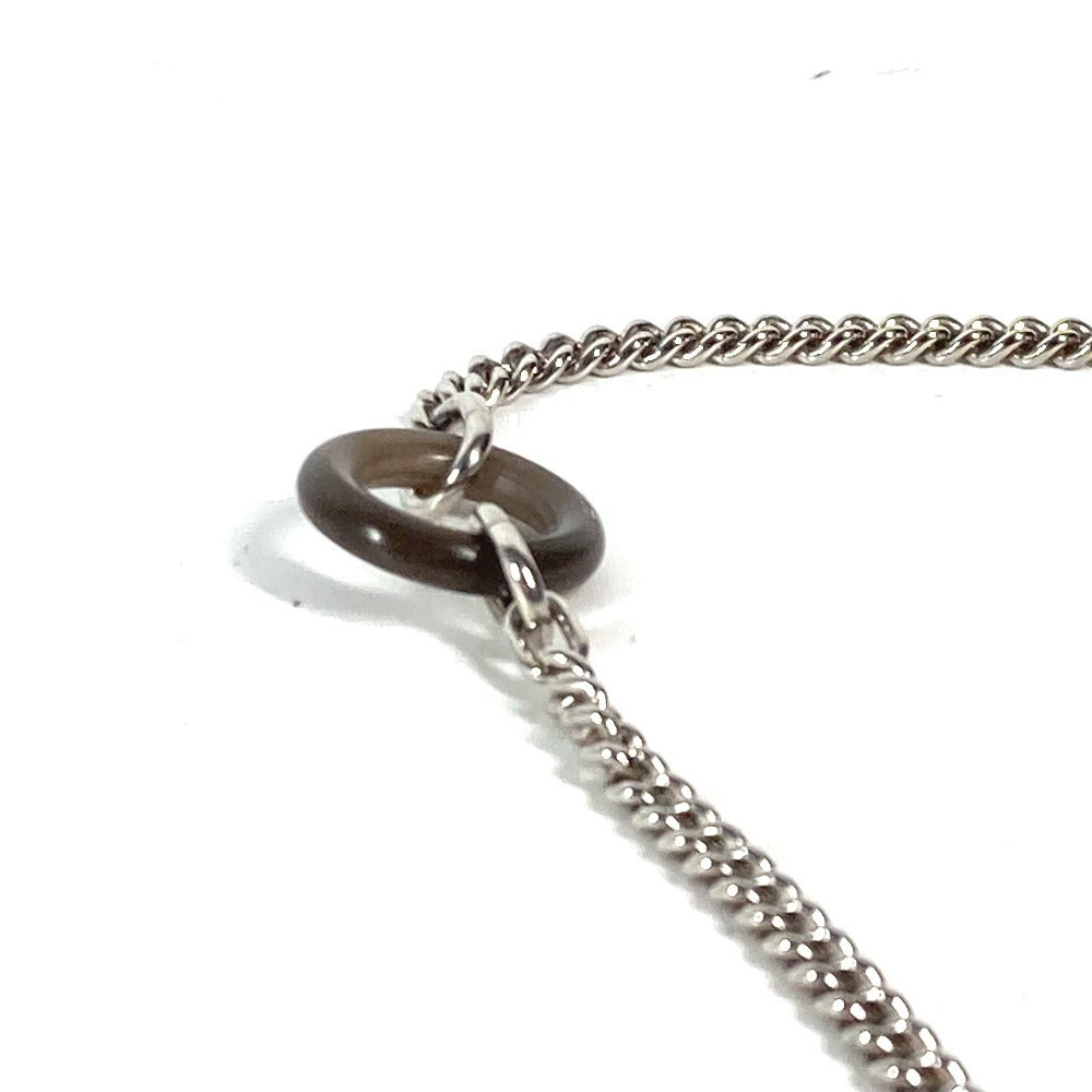 HERMES Necklace Metal, Buffalo Horn Silver Destroyer Horsehead mens Used