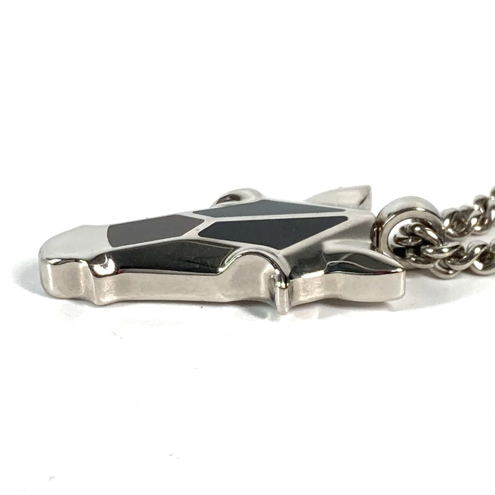 HERMES Necklace Metal, Buffalo Horn Silver Destroyer Horsehead mens Used