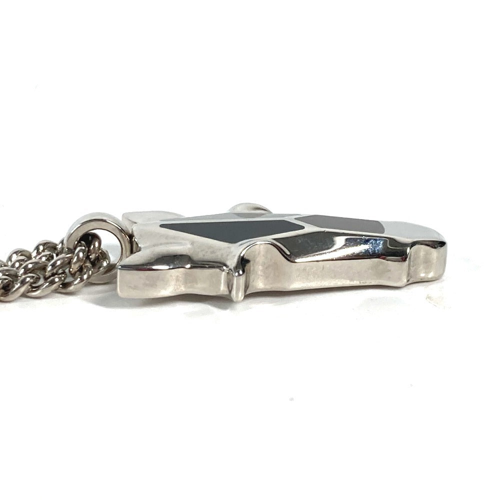 HERMES Necklace Metal, Buffalo Horn Silver Destroyer Horsehead mens Used