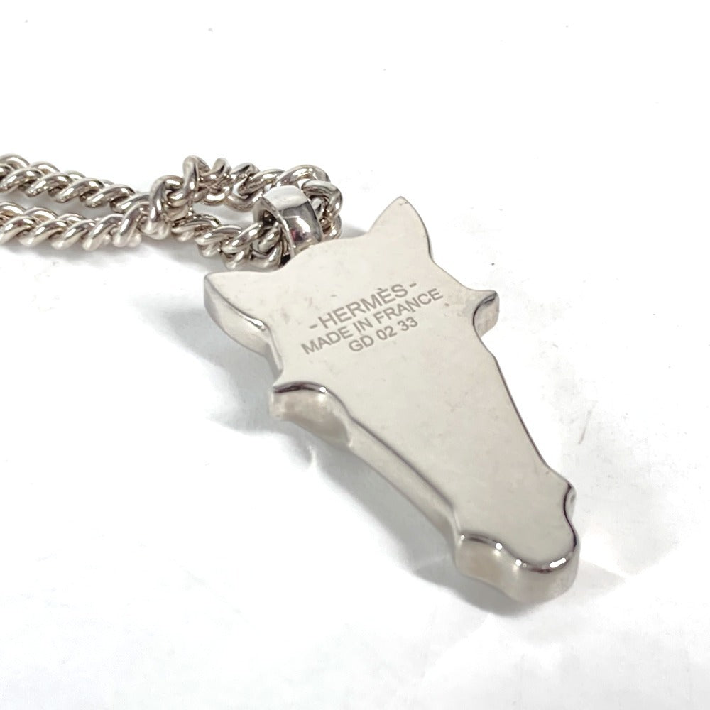 HERMES Necklace Metal, Buffalo Horn Silver Destroyer Horsehead mens Used