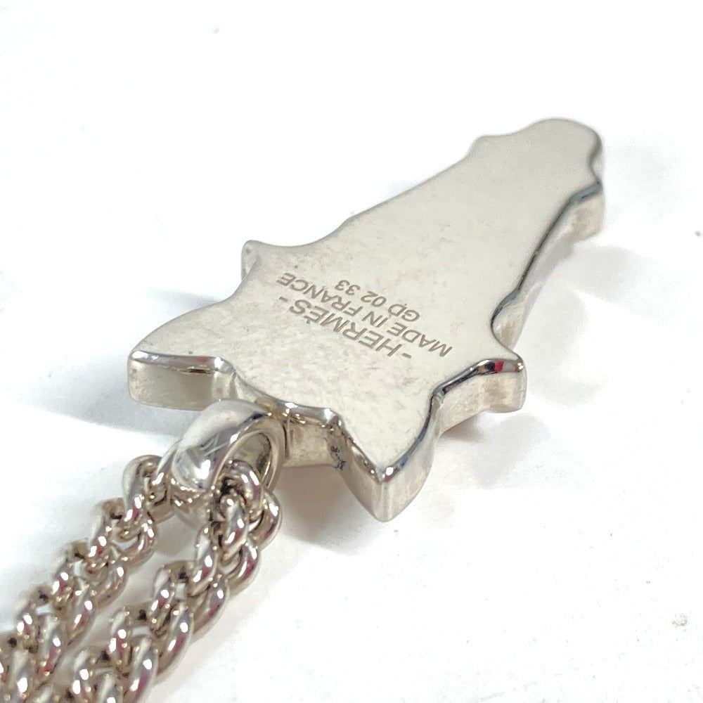 HERMES Necklace Metal, Buffalo Horn Silver Destroyer Horsehead mens Used
