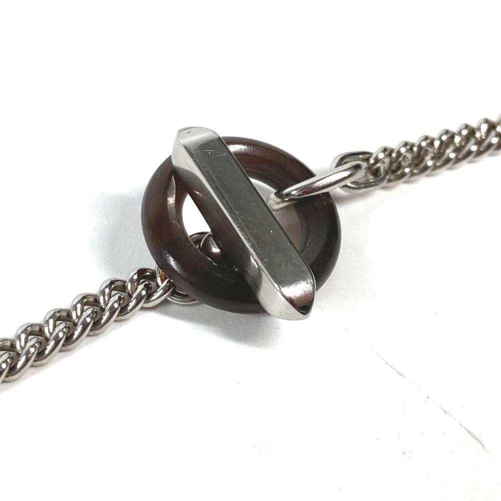 HERMES Necklace Metal, Buffalo Horn Silver Destroyer Horsehead mens Used