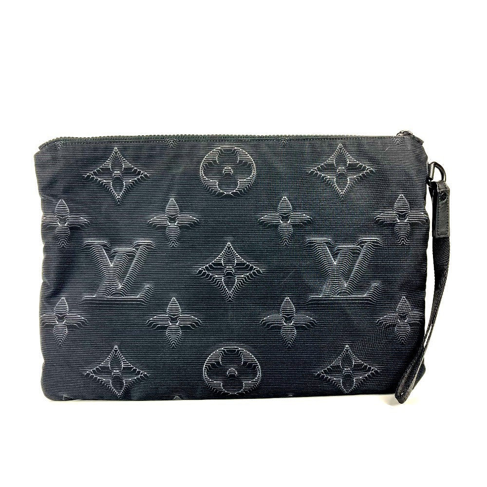 LOUIS VUITTON Clutch bag M80142 Nylon black Monogram Reversible A4 Pochette