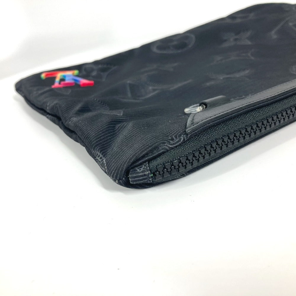 LOUIS VUITTON Clutch bag M80142 Nylon black Monogram Reversible A4 Pochette