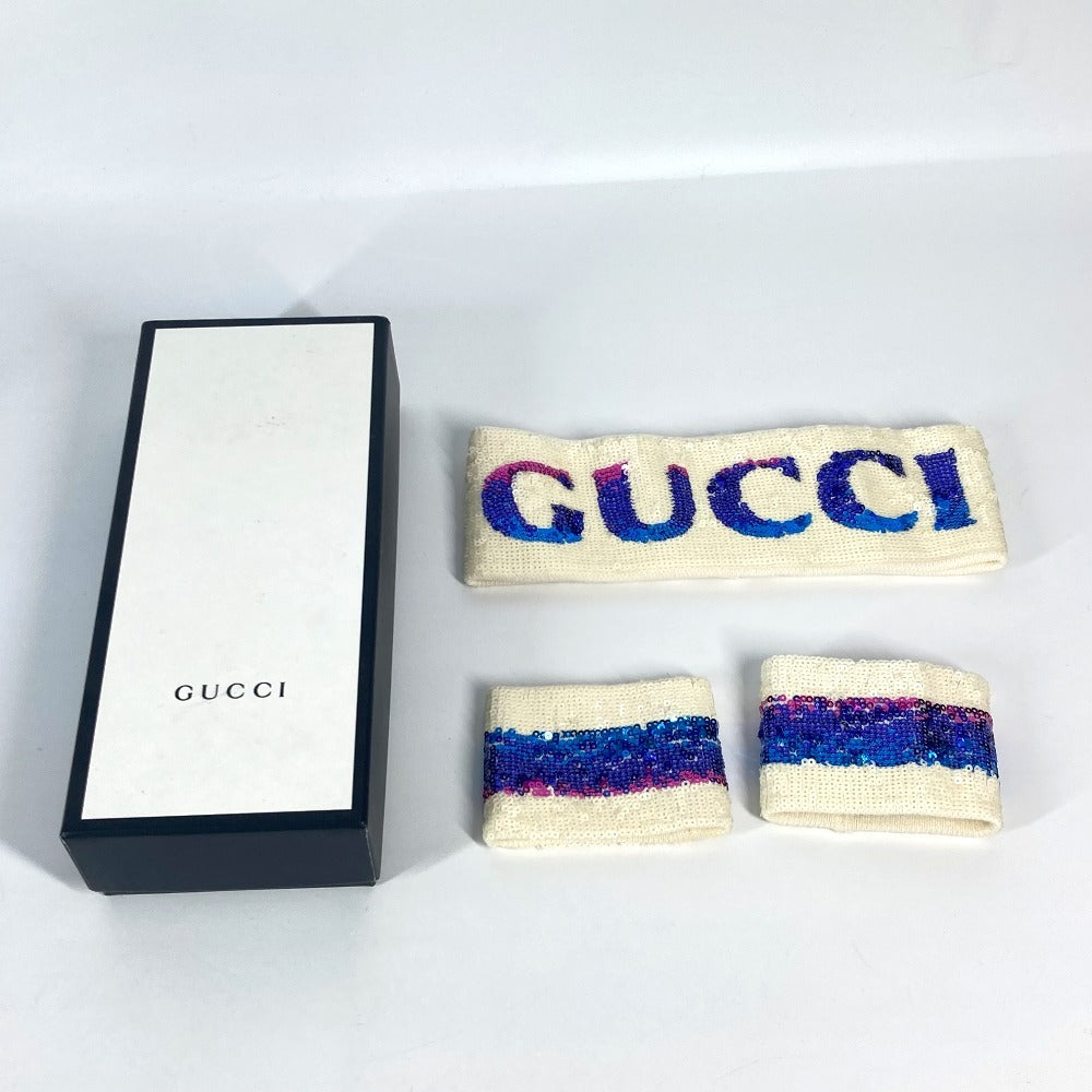 GUCCI Wristband Polyester, Cotton multicolor Sequin Sequin logo GG M