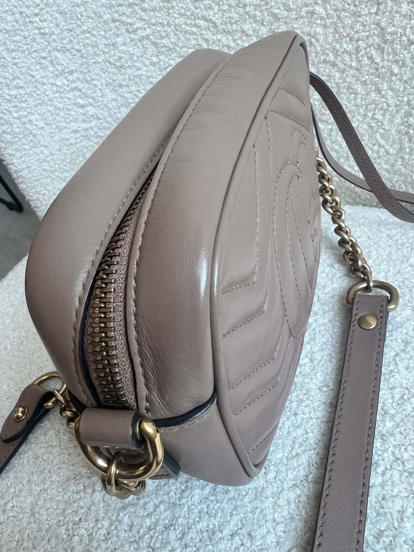 Gucci GG Dusty Pink Marmont Mini Shoulder Bag (RRP £1,360)