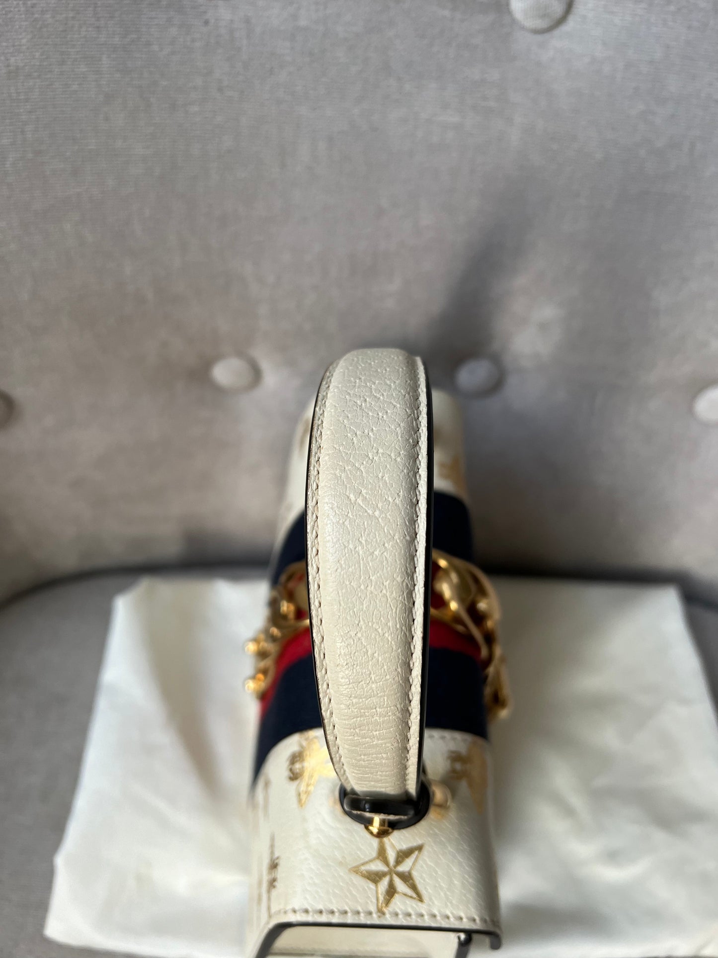 Gucci White Bee Star Sylvie Mini Bag (RRP £1,890)