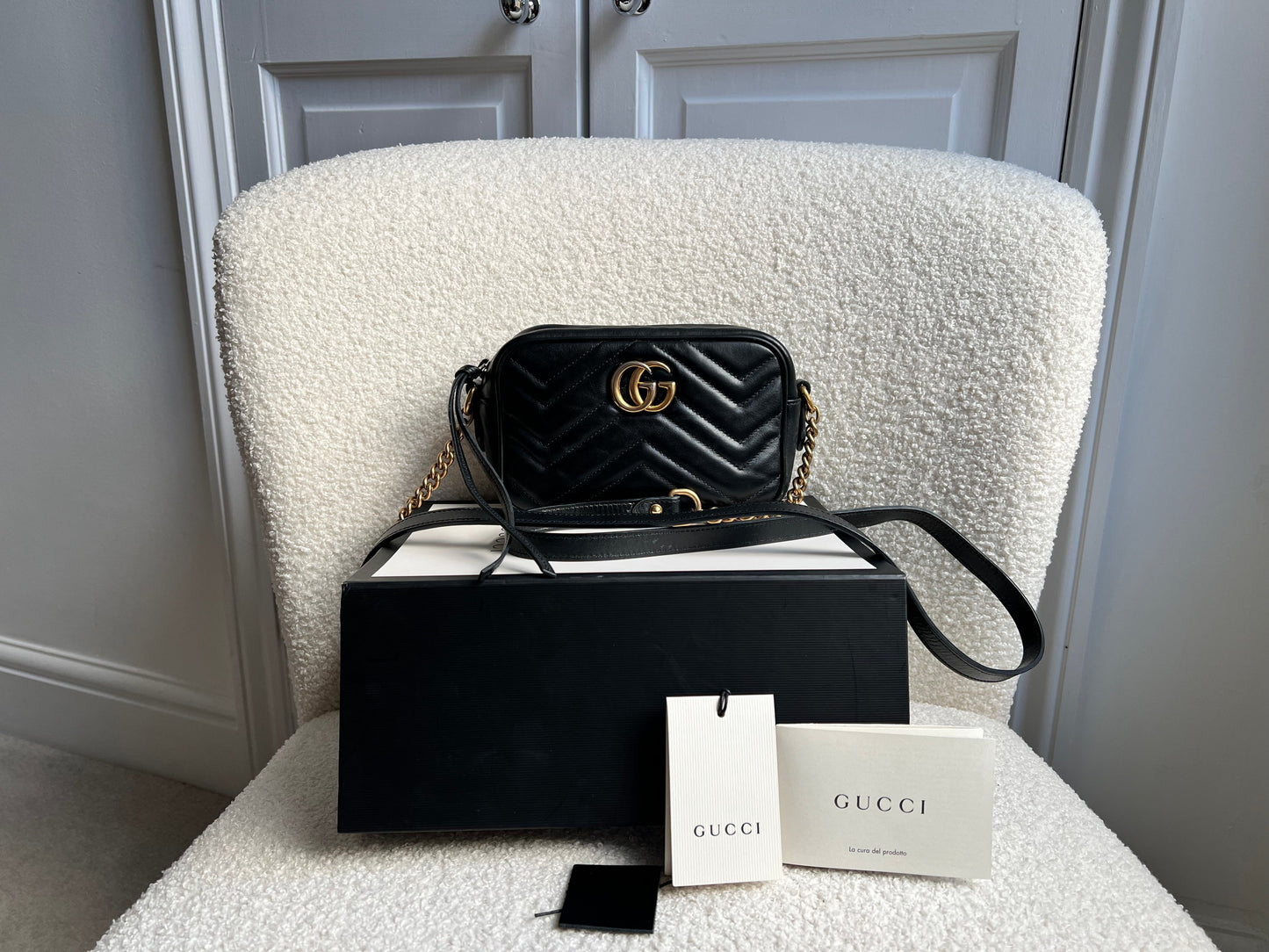 Gucci GG Black Marmont Mini Shoulder Bag (RRP £1,360)