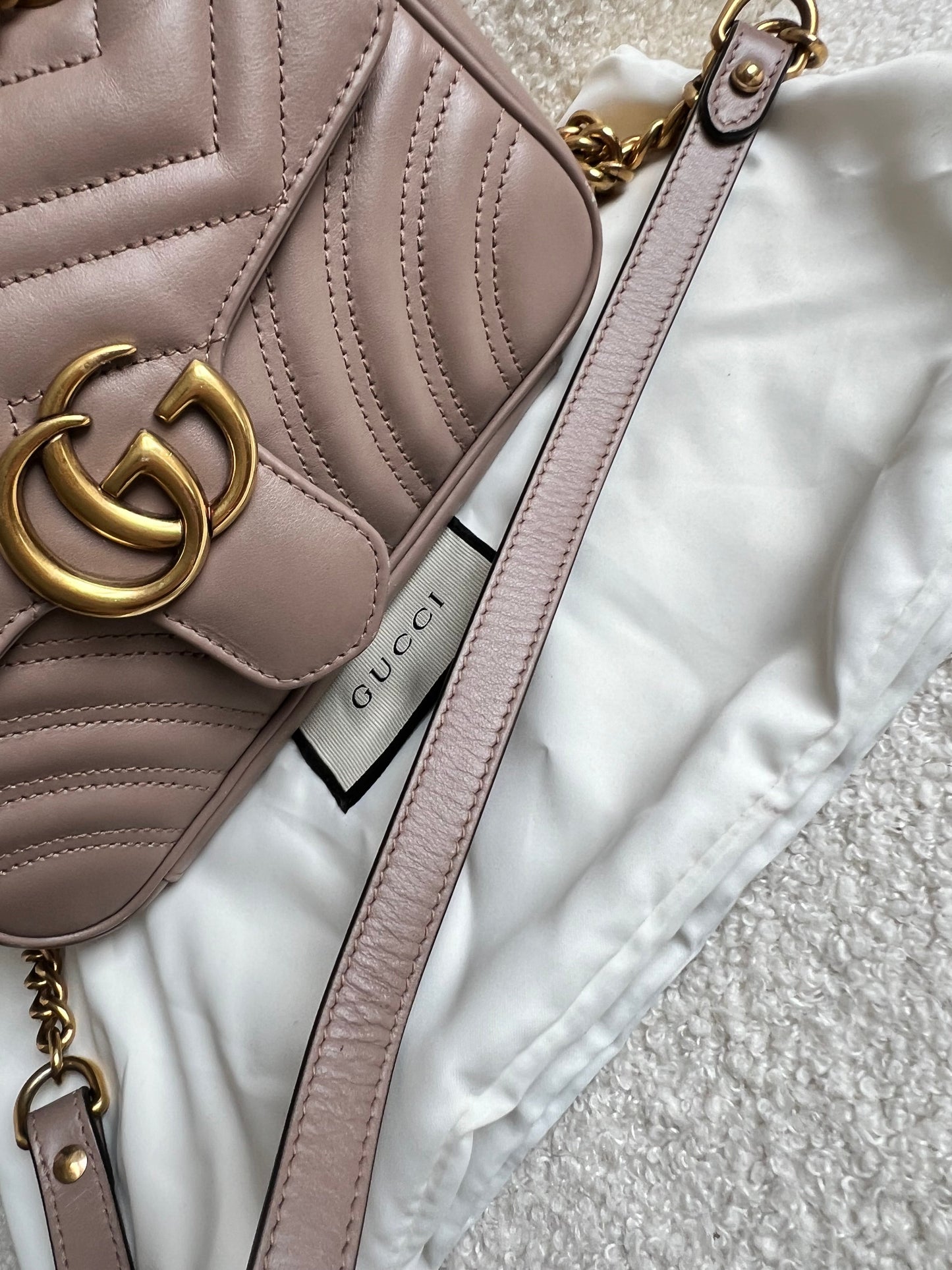 Gucci GG Dusty Pink Marmont Mini Shoulder Bag (RRP £1,890)