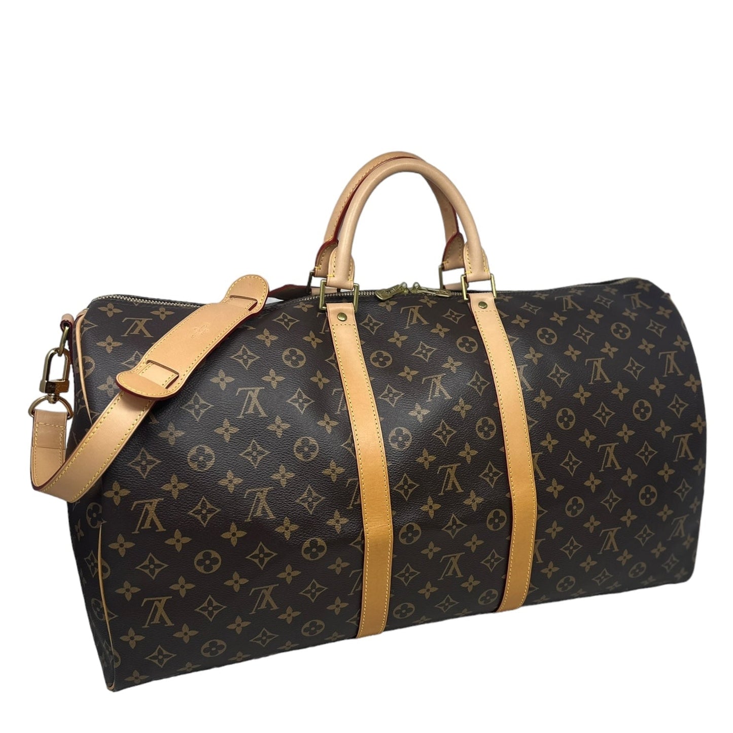 Keepall 55 Luxury Designer By Louis Vuitton In Monogram Canvas, Size: Large