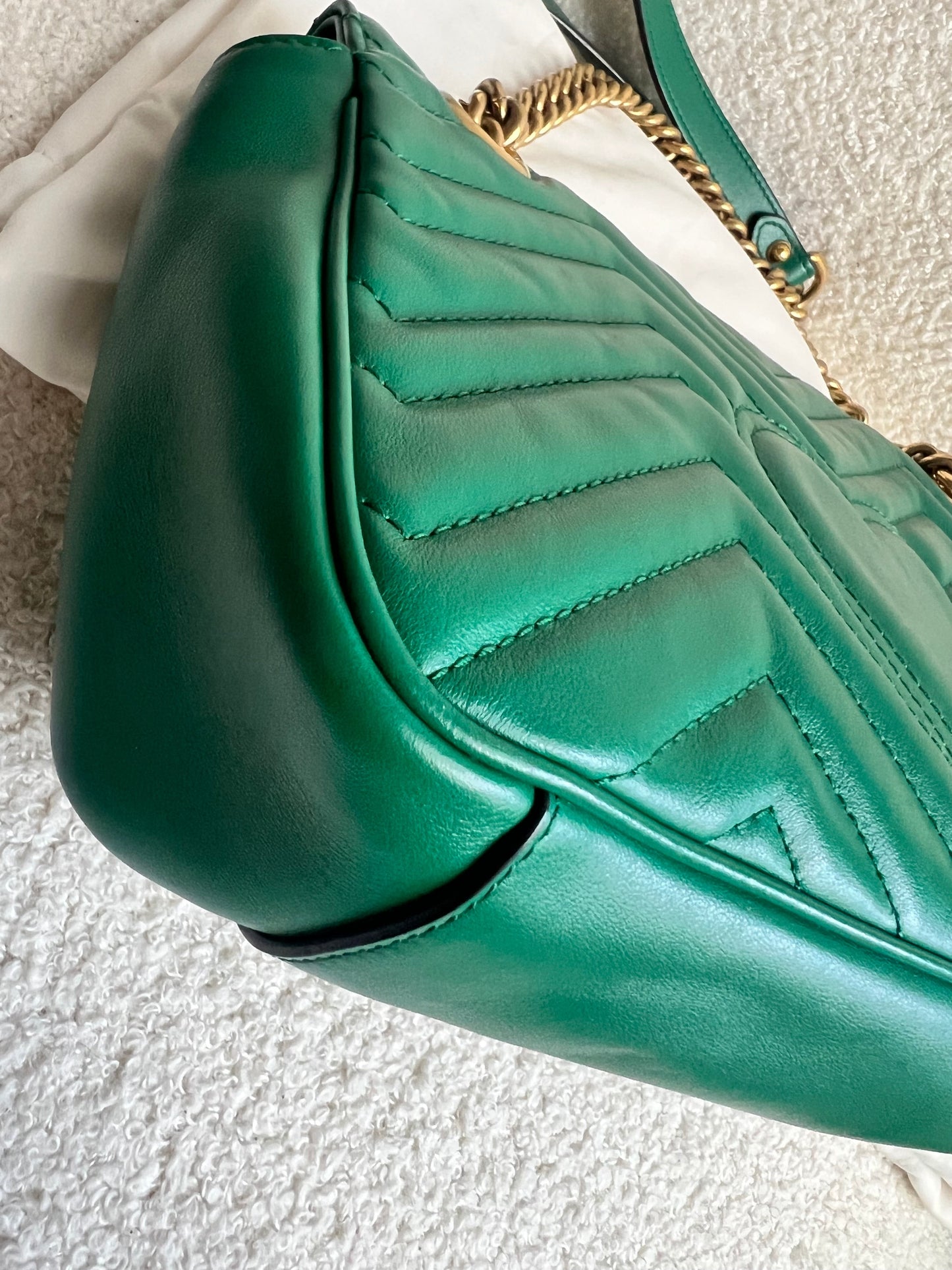 Gucci GG Green Marmont Small Shoulder Bag (RRP £2070)