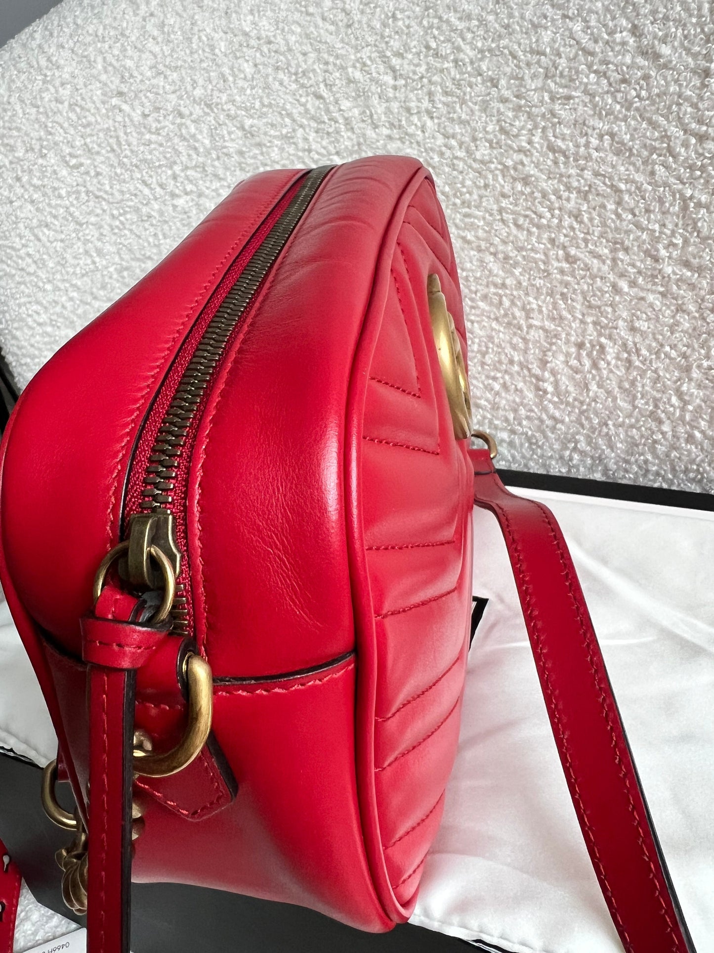 Gucci GG Red Marmont Small Shoulder Bag (RRP £1,440)