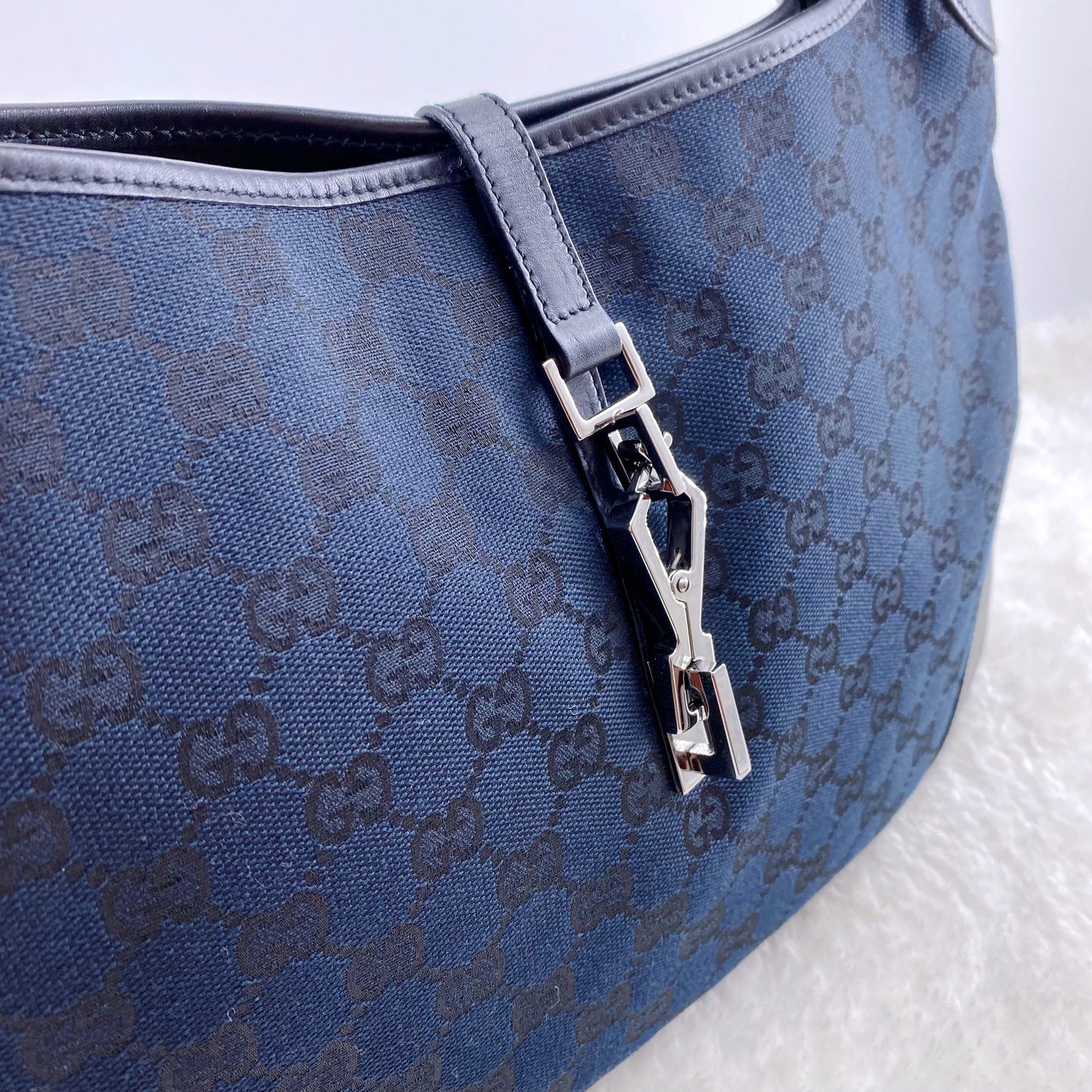 Gucci Jackie hobo black denim bag