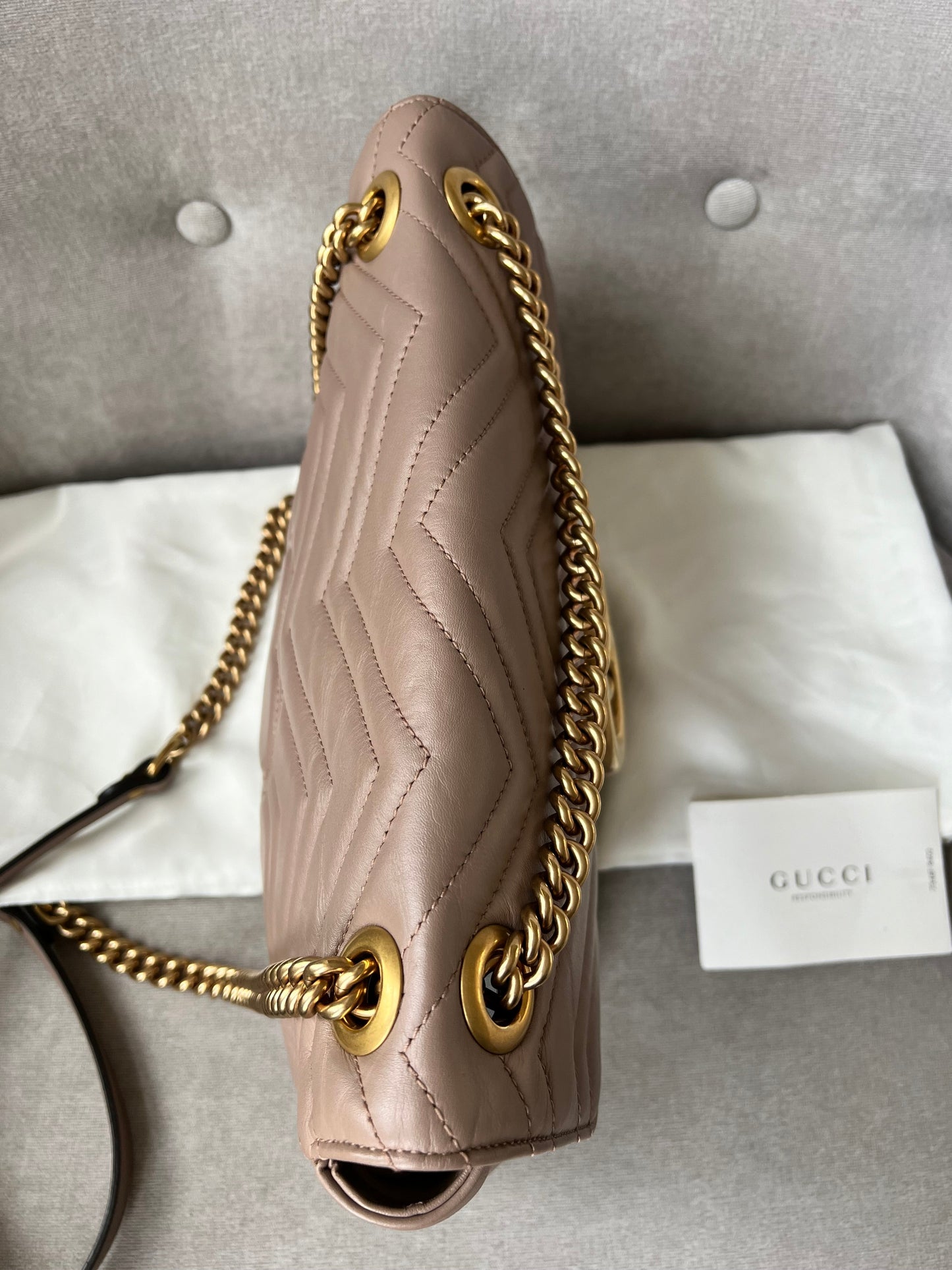 Gucci GG Dusty Pink Marmont Medium Shoulder Bag (RRP £2,340)