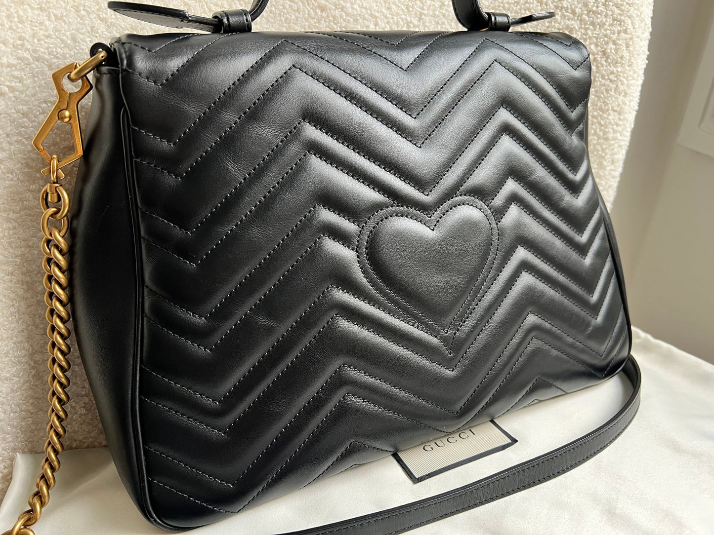 Gucci GG Black Marmont Medium Top Handle Bag (RRP £2290)