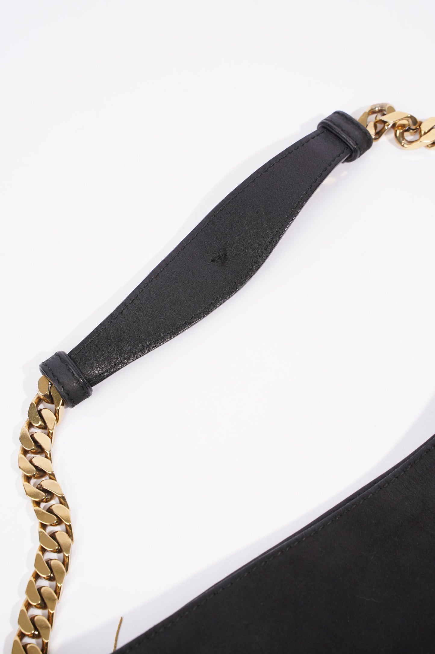 Gucci 1970 Medium Gold Chain Hobo Bag Black Leather