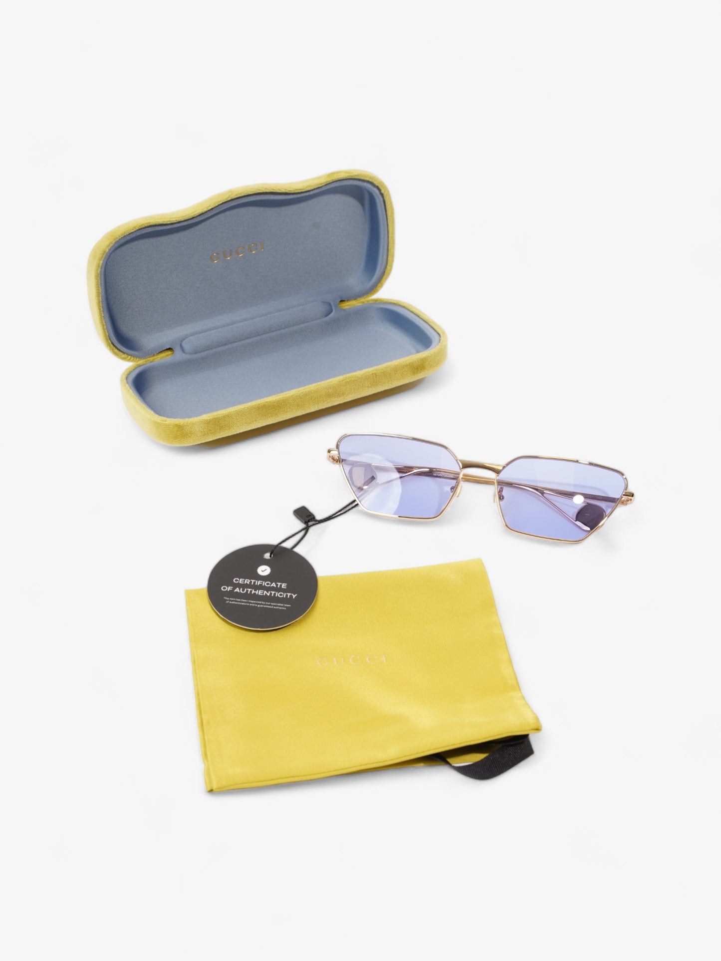 Gucci Cat-Eye Frame Blue / Gold Acetate 140mm
