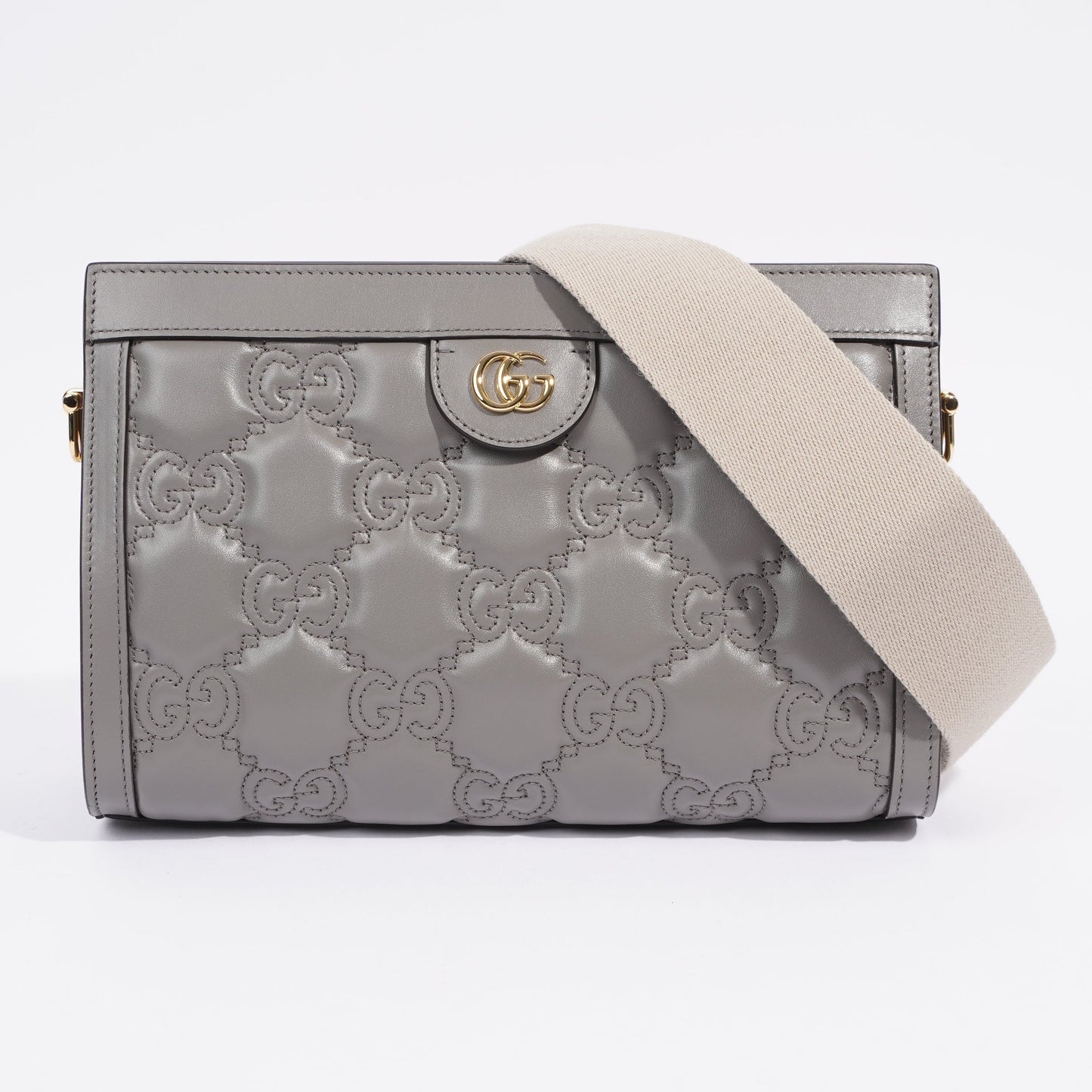 Gucci GG Matelasse Grey Matelasse Leather Small