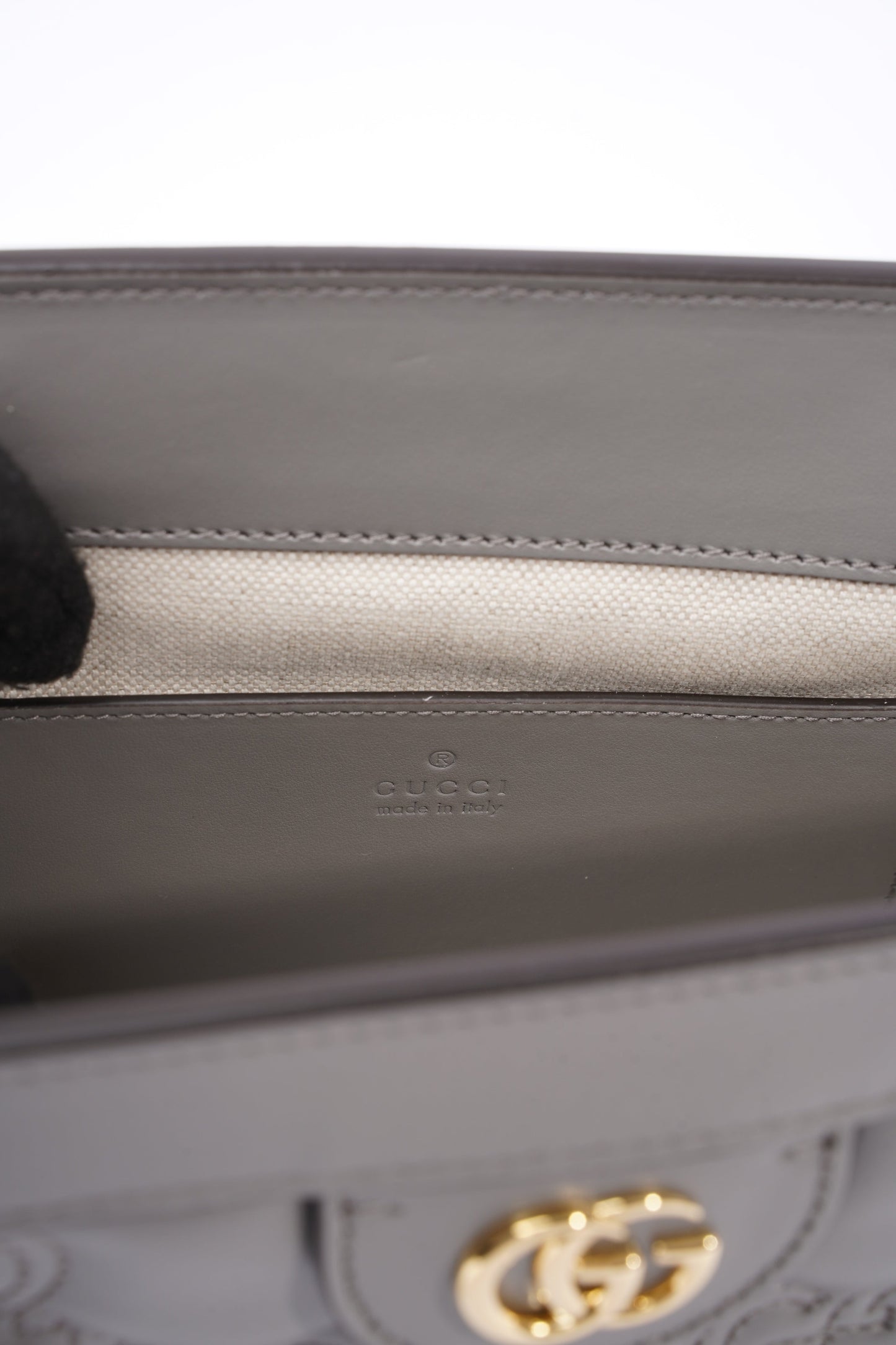Gucci GG Matelasse Grey Matelasse Leather Small