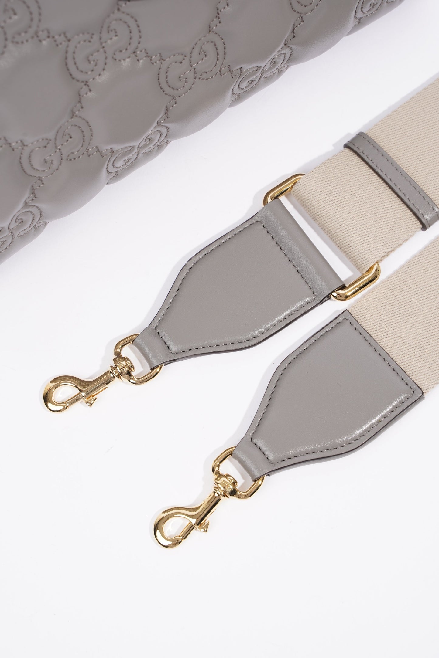 Gucci GG Matelasse Grey Matelasse Leather Small
