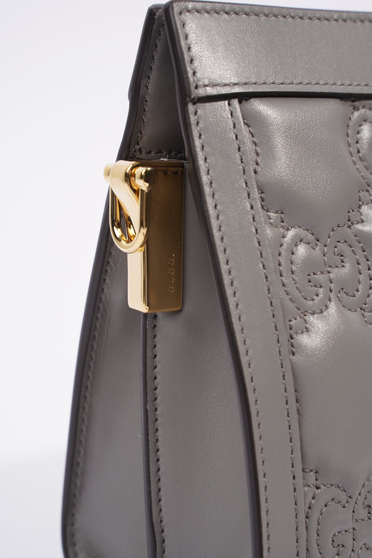 Gucci GG Matelasse Grey Matelasse Leather Small