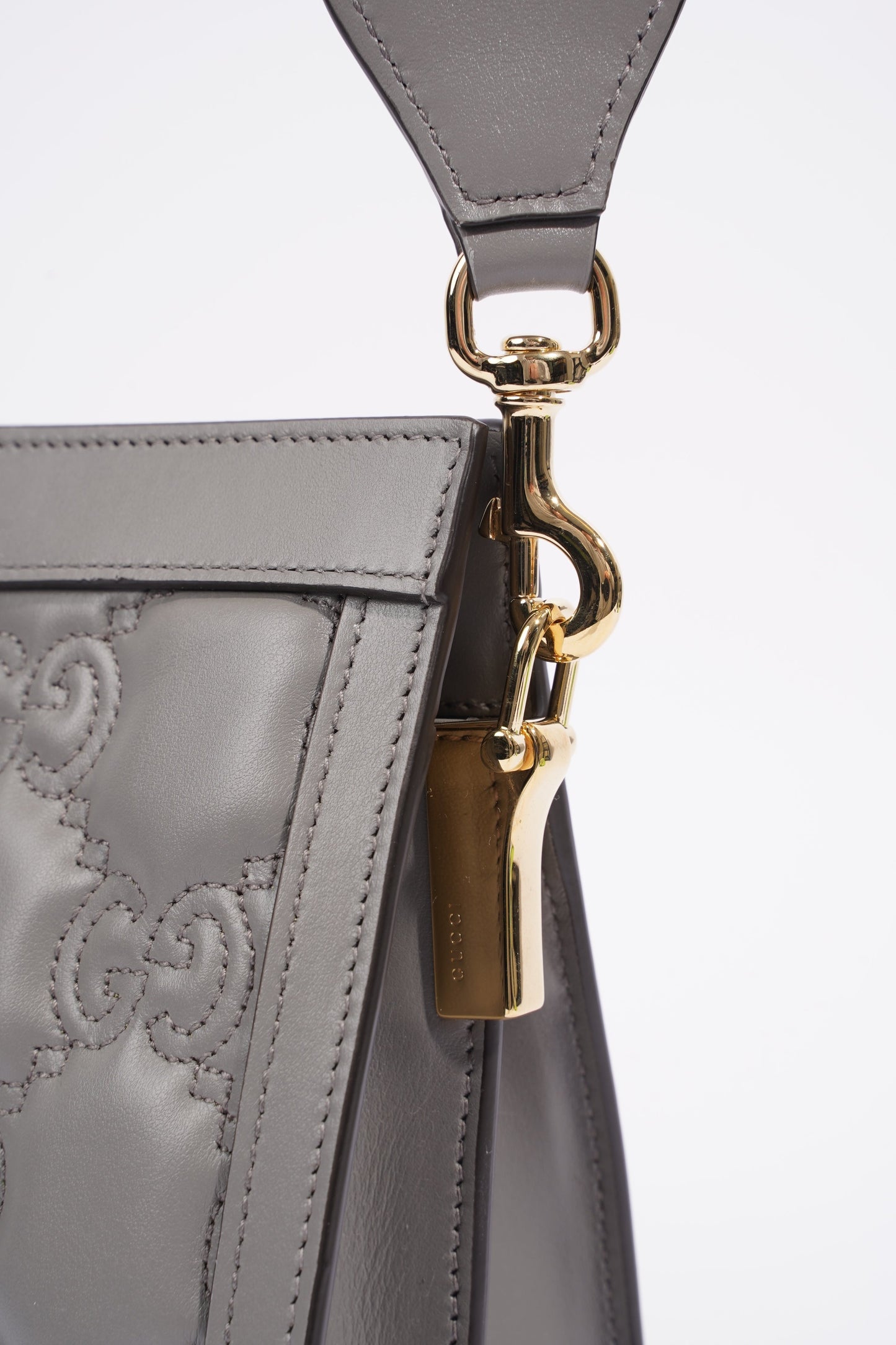 Gucci GG Matelasse Grey Matelasse Leather Small