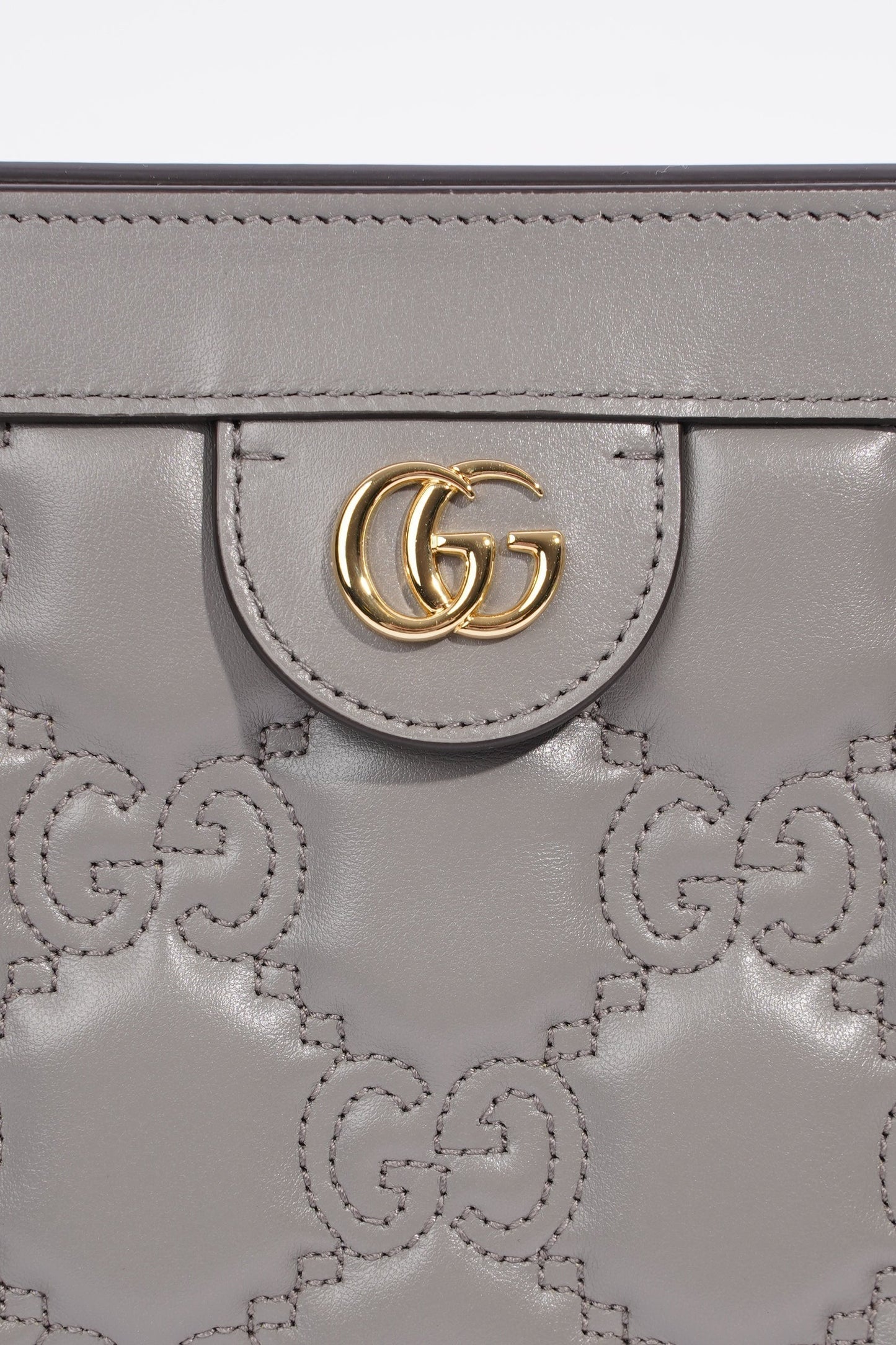 Gucci GG Matelasse Grey Matelasse Leather Small
