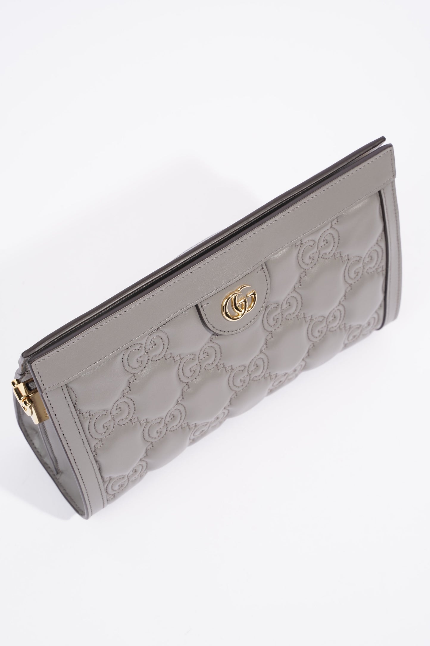 Gucci GG Matelasse Grey Matelasse Leather Small