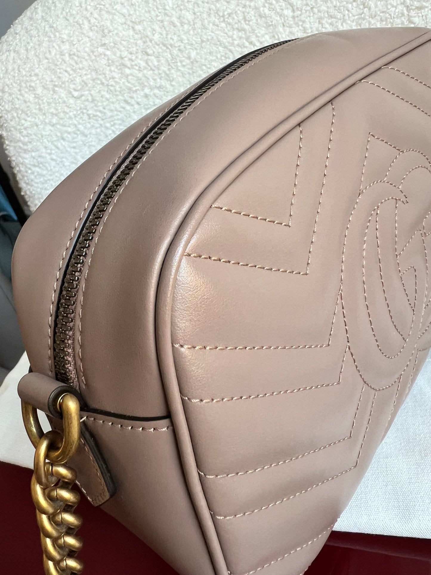 Gucci GG Marmont Dusty Pink Small Shoulder Bag (RRP £1340)