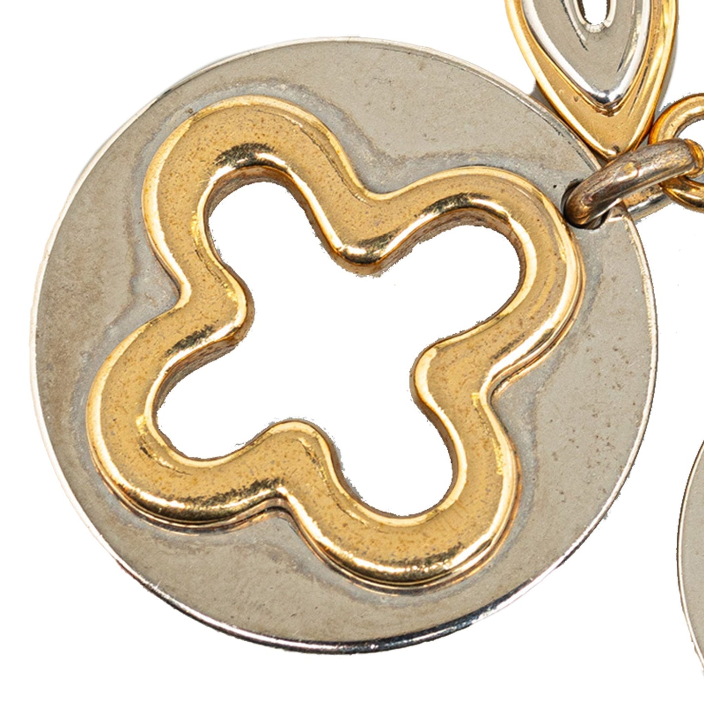 Gold Louis Vuitton Monogram Charm Key Chain