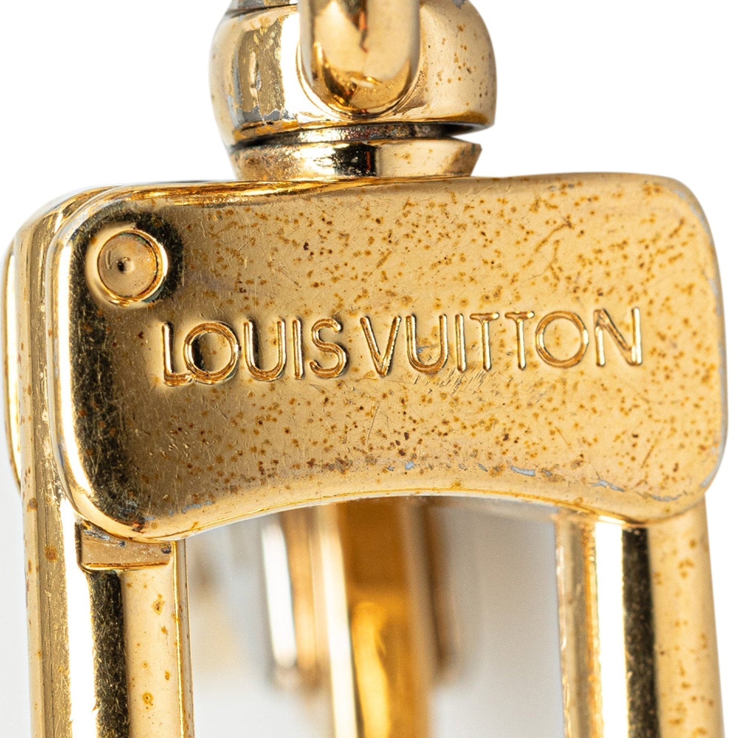 Gold Louis Vuitton Monogram Charm Key Chain