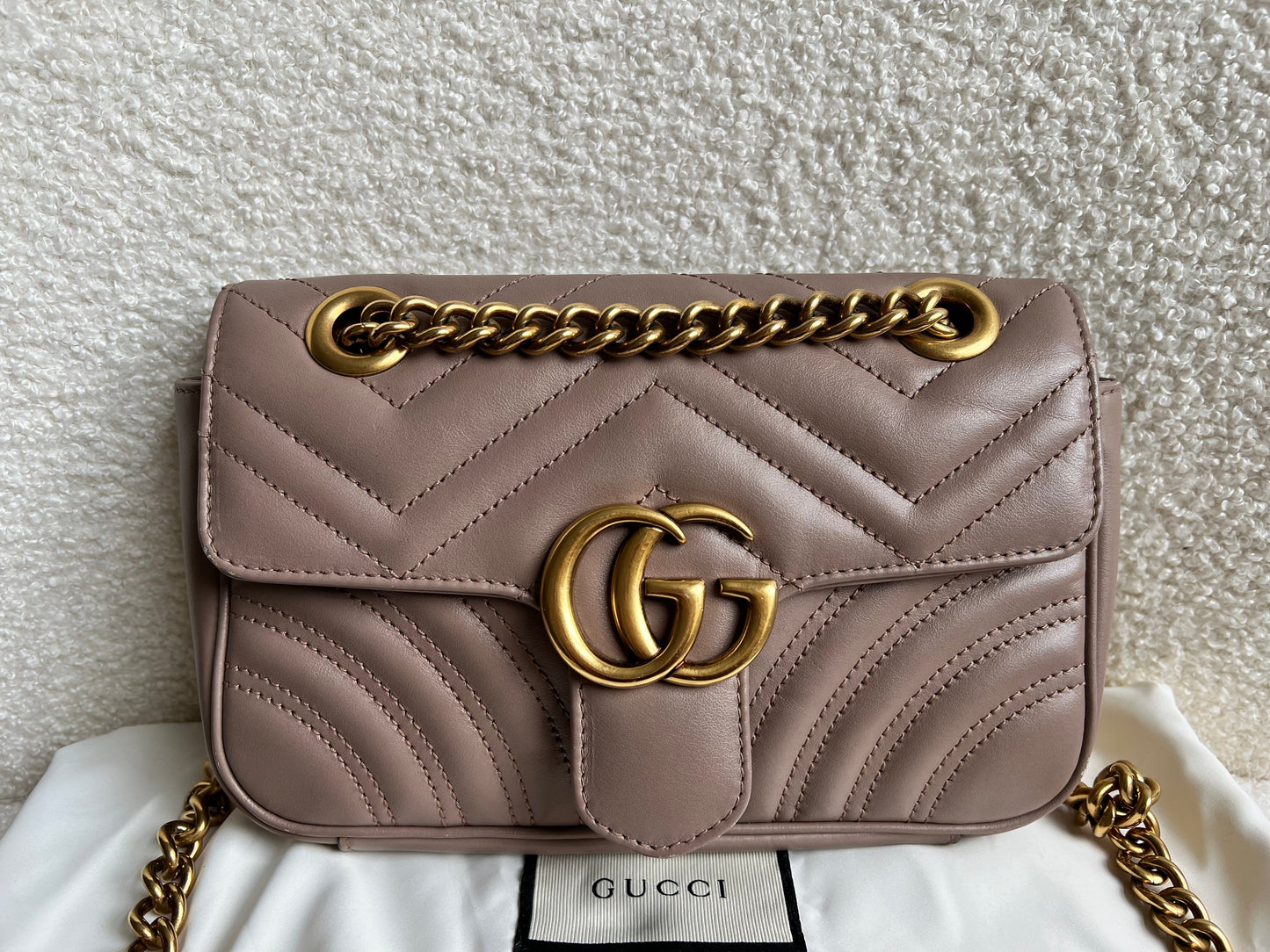 Gucci GG Dusty Pink Marmont Mini Shoulder Bag (RRP £1,890)