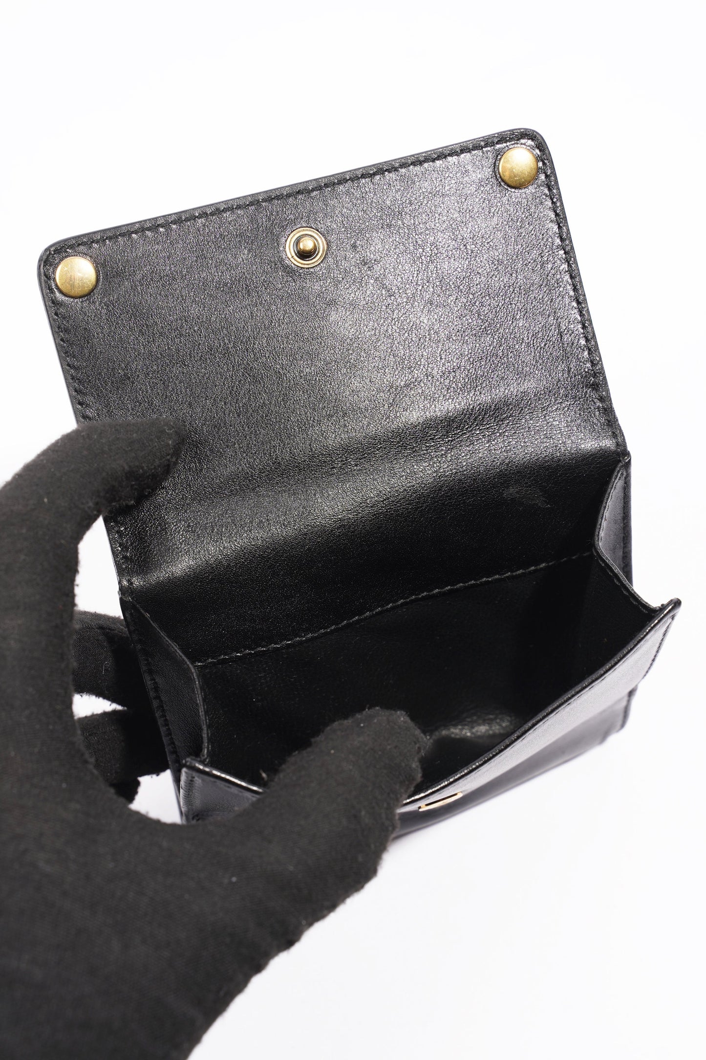 Gucci Babouska Compact Wallet Black Leather