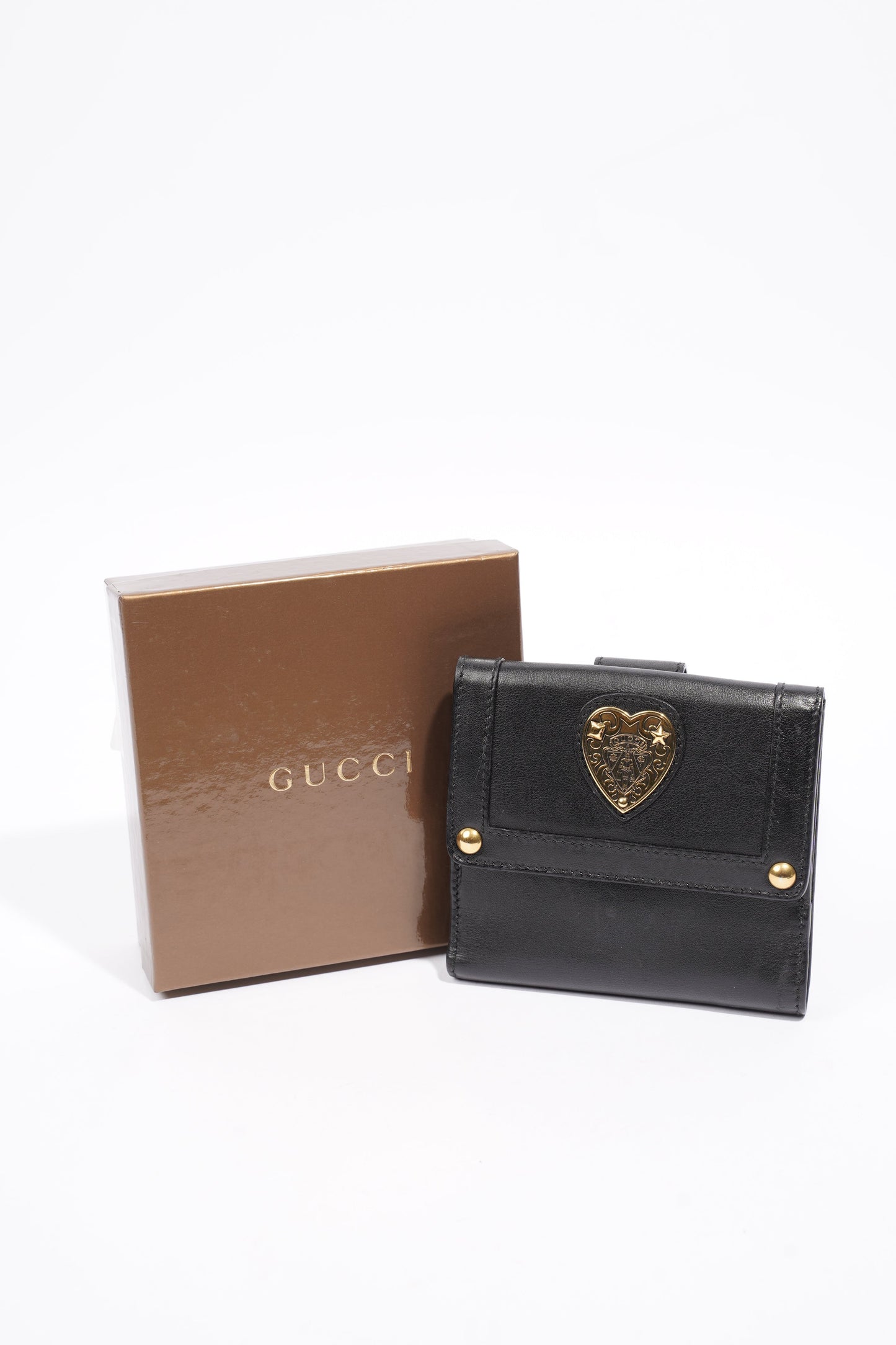 Gucci Babouska Compact Wallet Black Leather