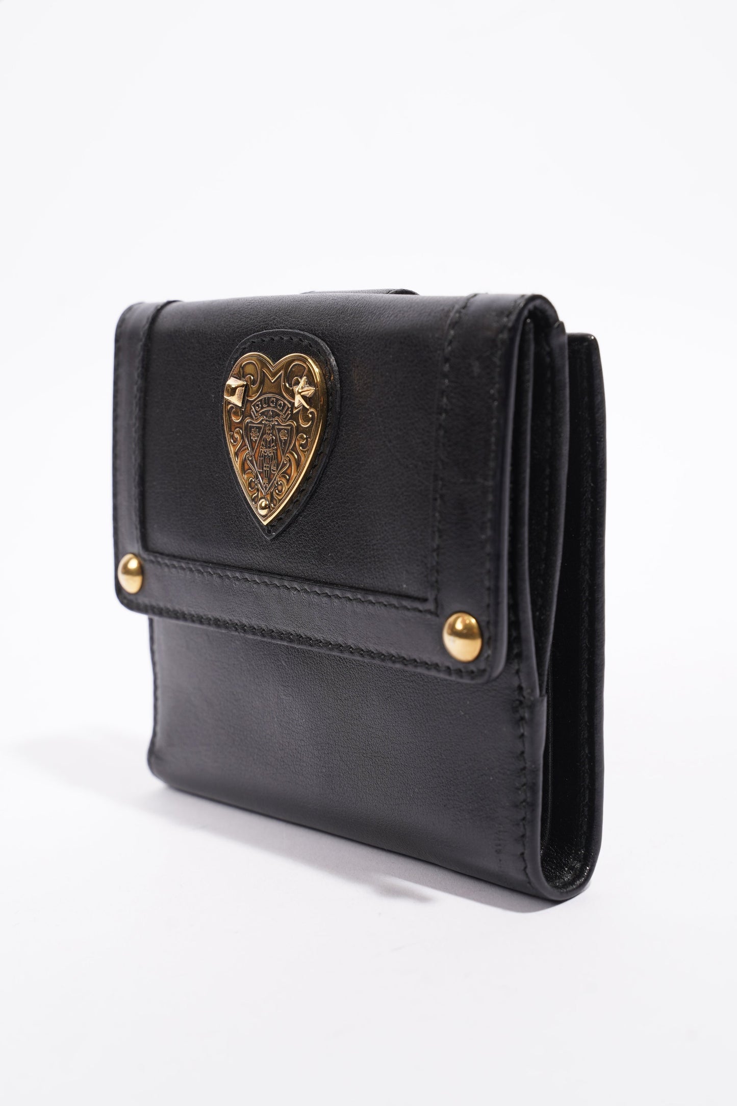 Gucci Babouska Compact Wallet Black Leather