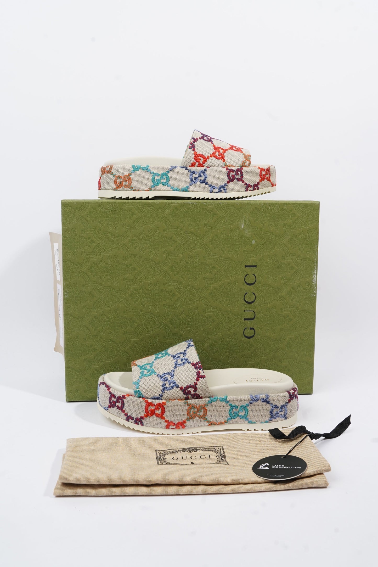 Gucci GG Jacquard Beige / Multicolour Tweed EU 38 UK 5