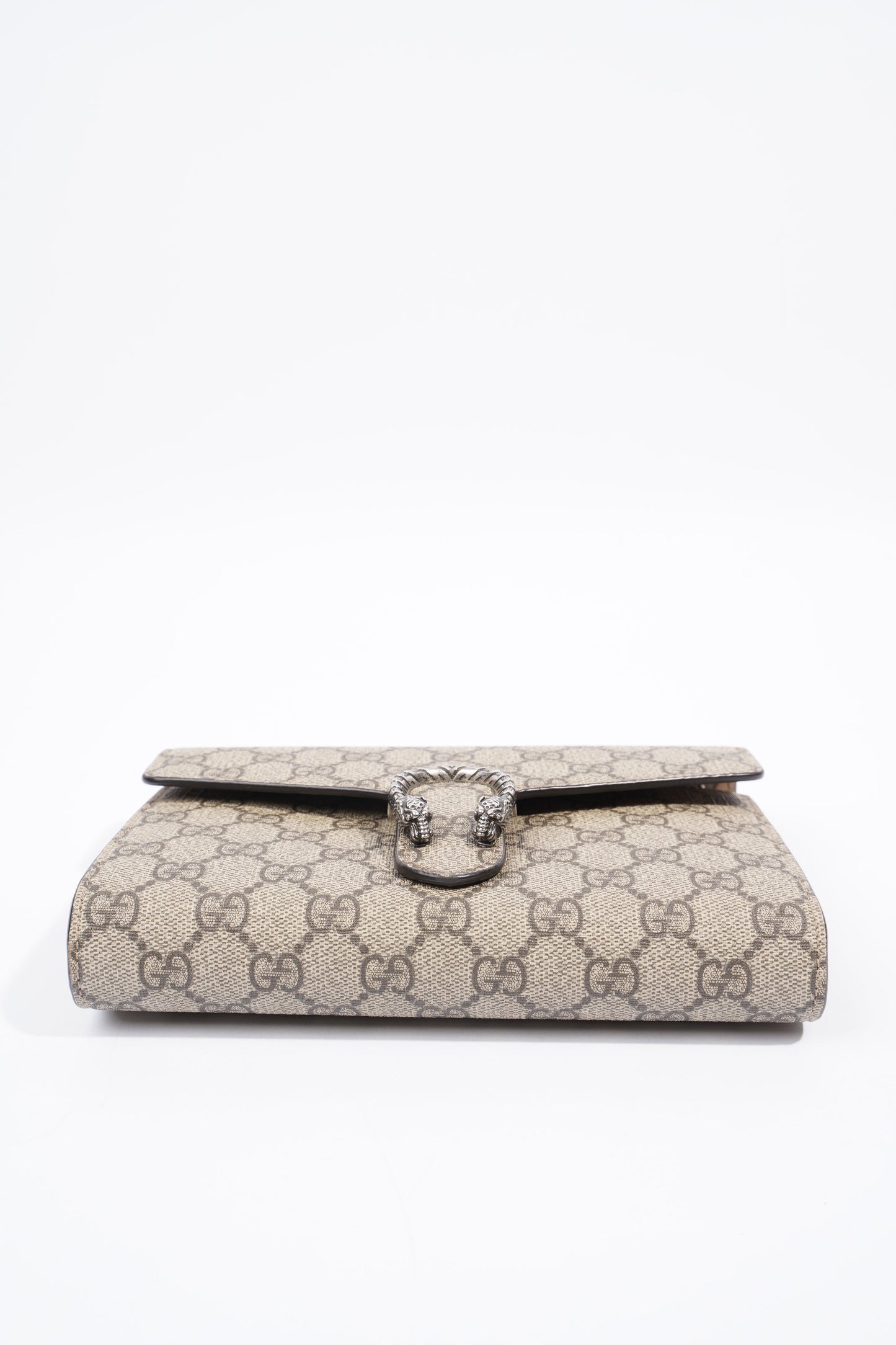 Gucci Dionysus GG Supreme Chain Wallet Beige And Ebony GG Supreme Coated Canvas