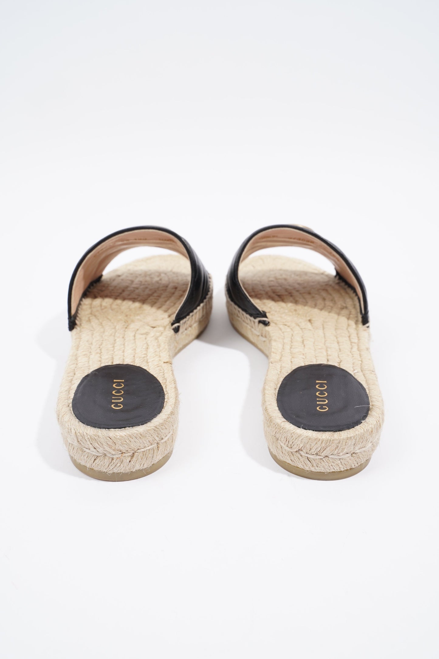 Gucci GG Matelasse Espadrille Black Leather EU 38 UK 5