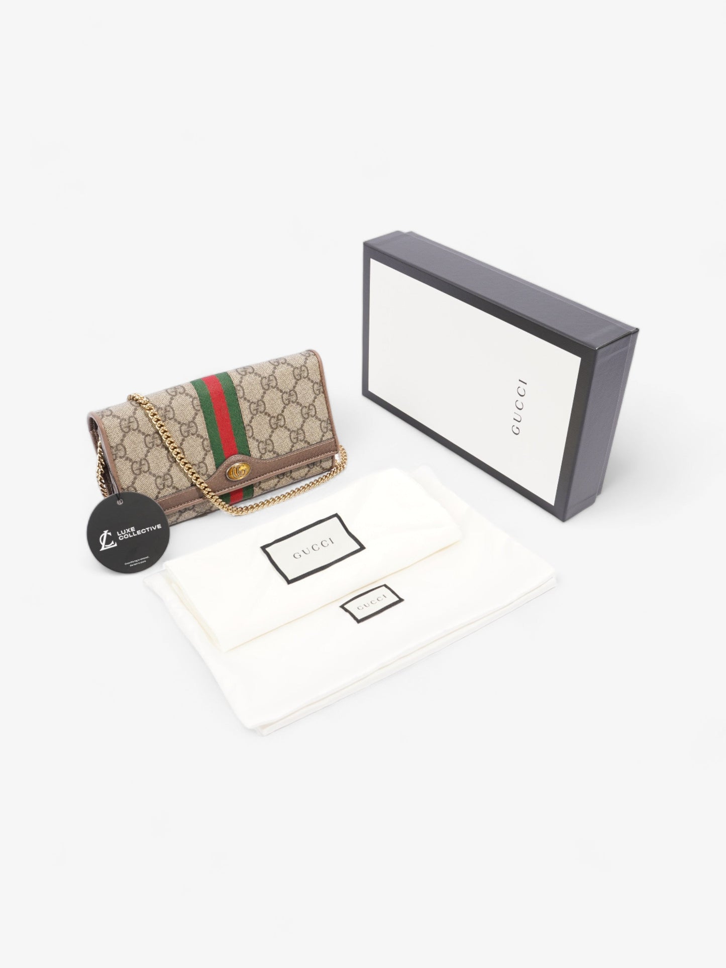 Gucci Ophidia GG Continental Wallet GG Supreme / Red / Green Canvas