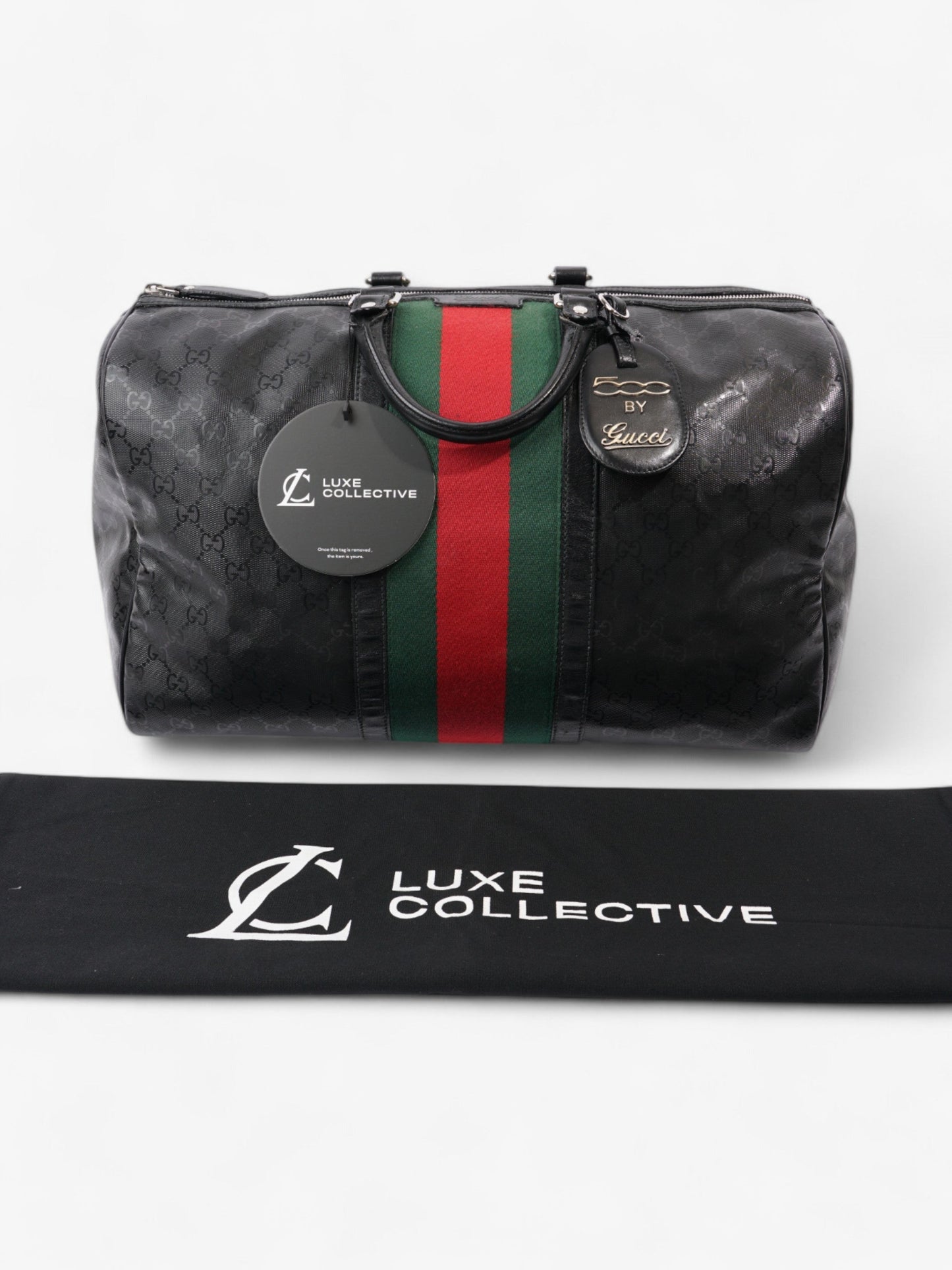 Gucci Fiat 500 Duffle Web Bag Black / Green / Red Canvas