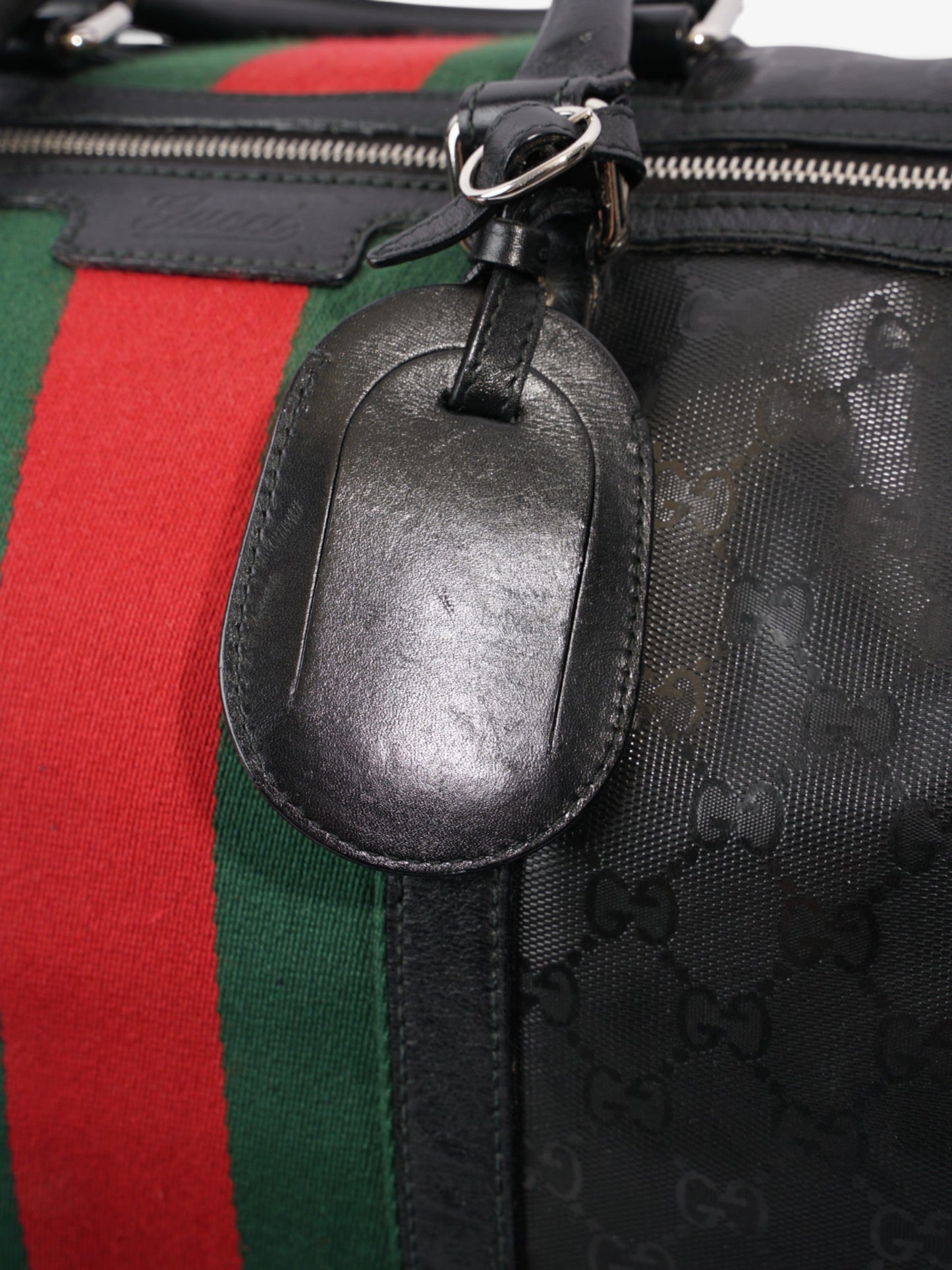 Gucci Fiat 500 Duffle Web Bag Black / Green / Red Canvas